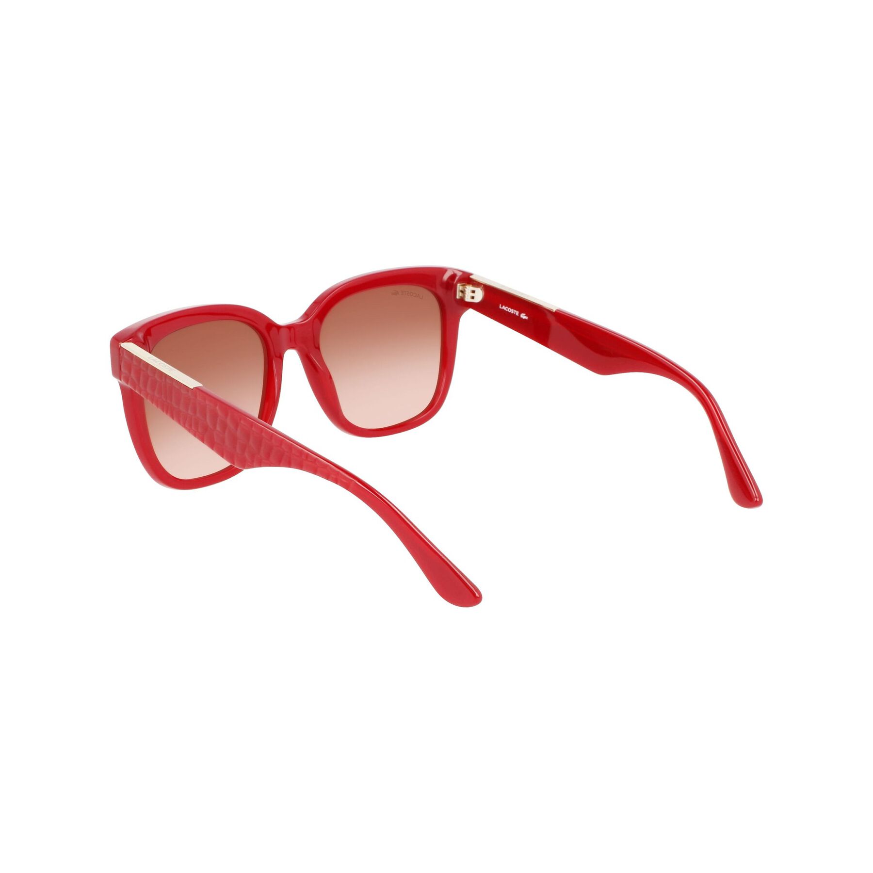 lacoste women s rectangle acetate croco skin sunglasses