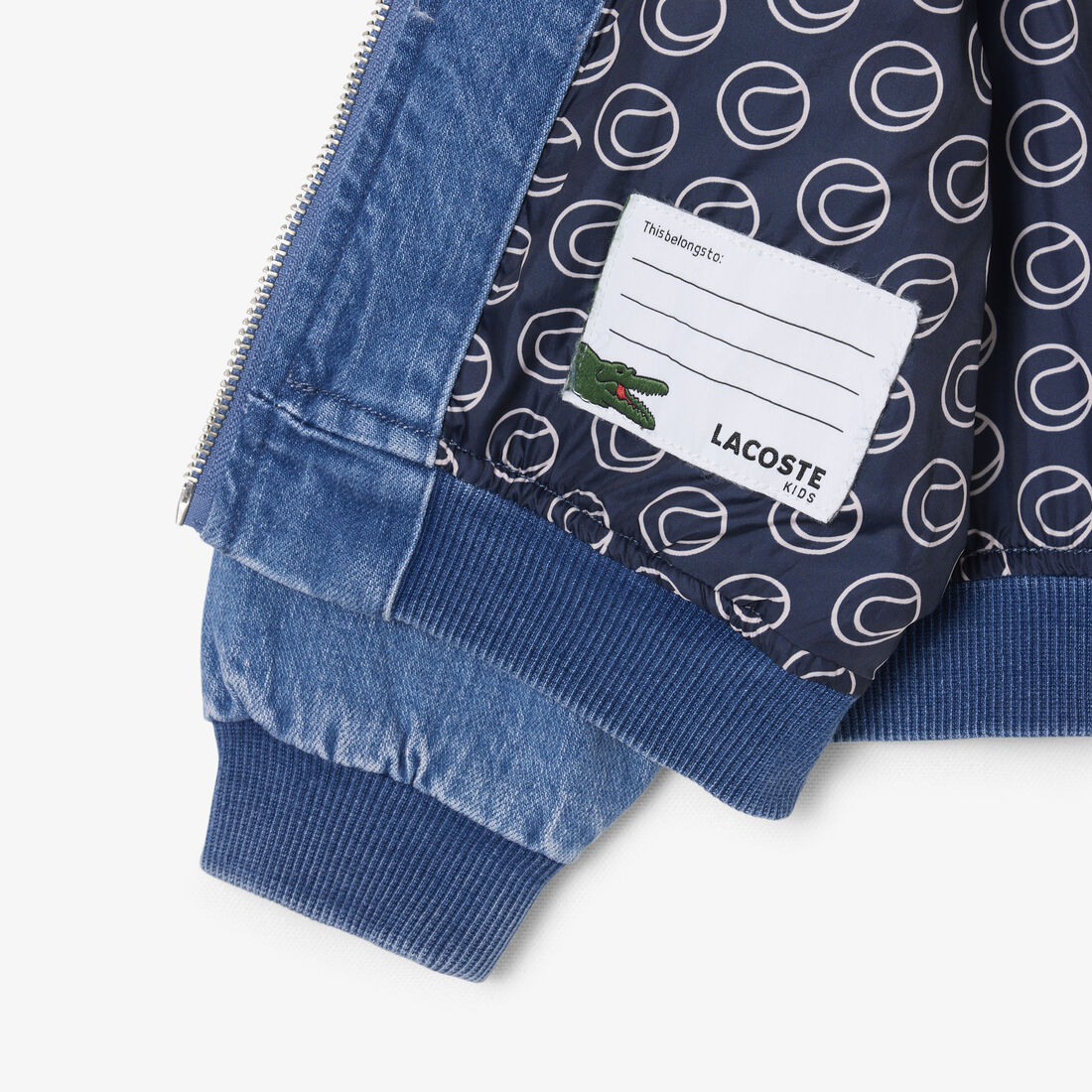Padded Badge Accent Denim Bomber Jacket lacoste padded badge accent denim bomber jacket
