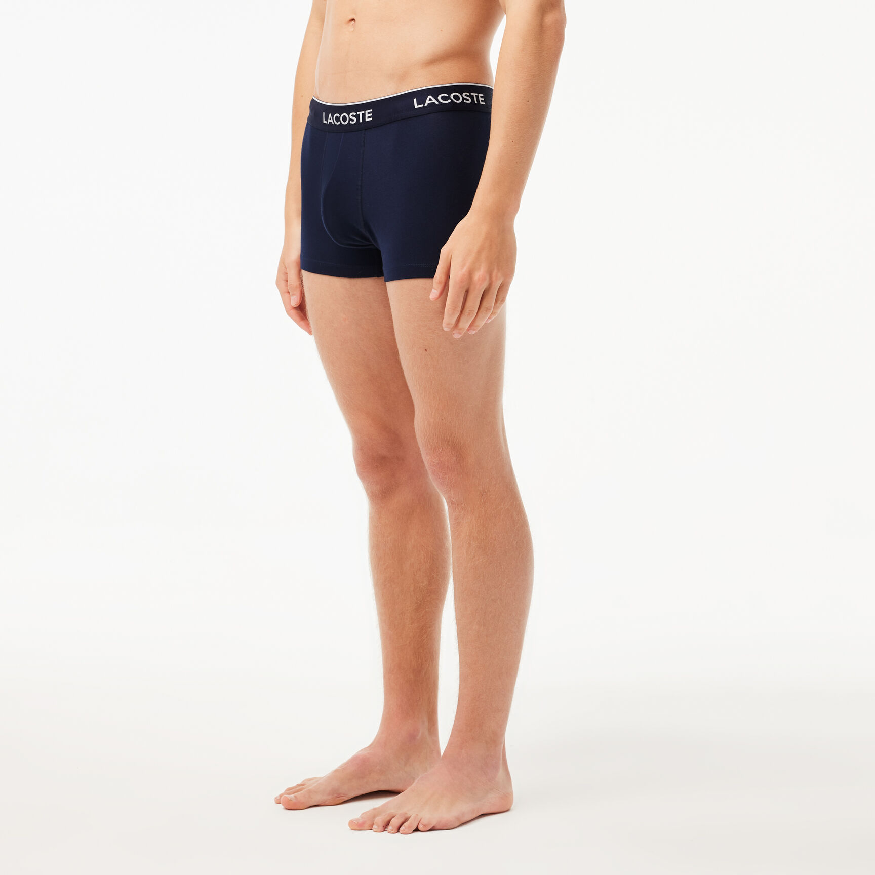 Pack Of 3 Navy Casual Trunks With Contrasting Waistband Pack Of 3 Navy Casual Trunks With Contrasting Waistband