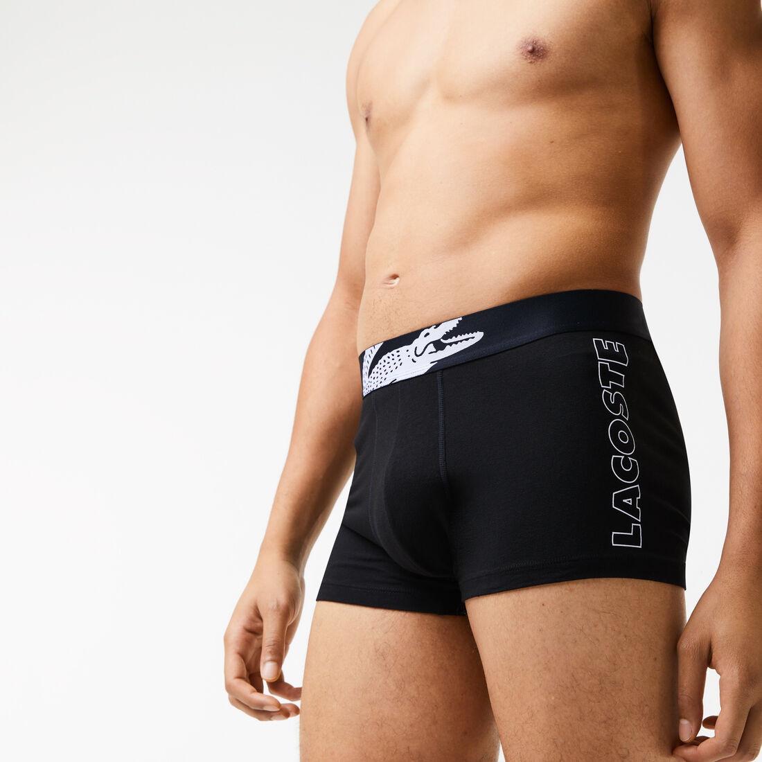 طقم بوكسر لاكوست بطبعة شعار التمساح للرجال، 3 قطع طقم بوكسر لاكوست بطبعة شعار التمساح للرجال، 3 قطع