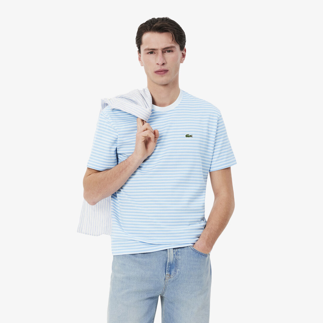 تي شيرت مخطط من القطن الثقيل