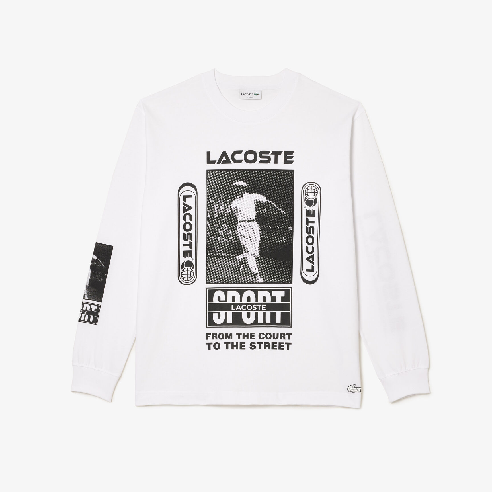 Loose fit T-shirt with Rene Lacoste print Loose fit T-shirt with Rene Lacoste print