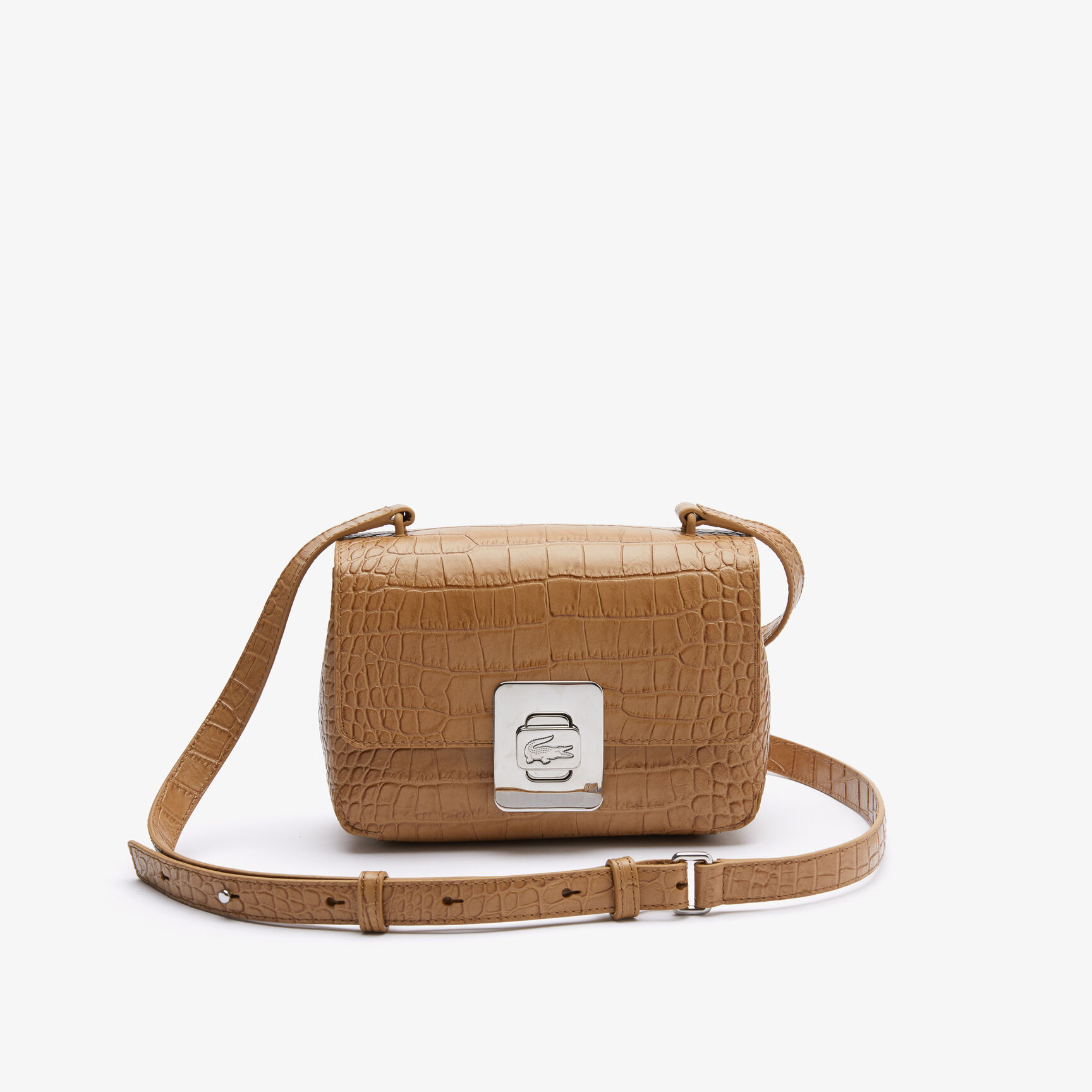 حقيبة يد أميليا جلد منقوش بمشبك معدني للنساء