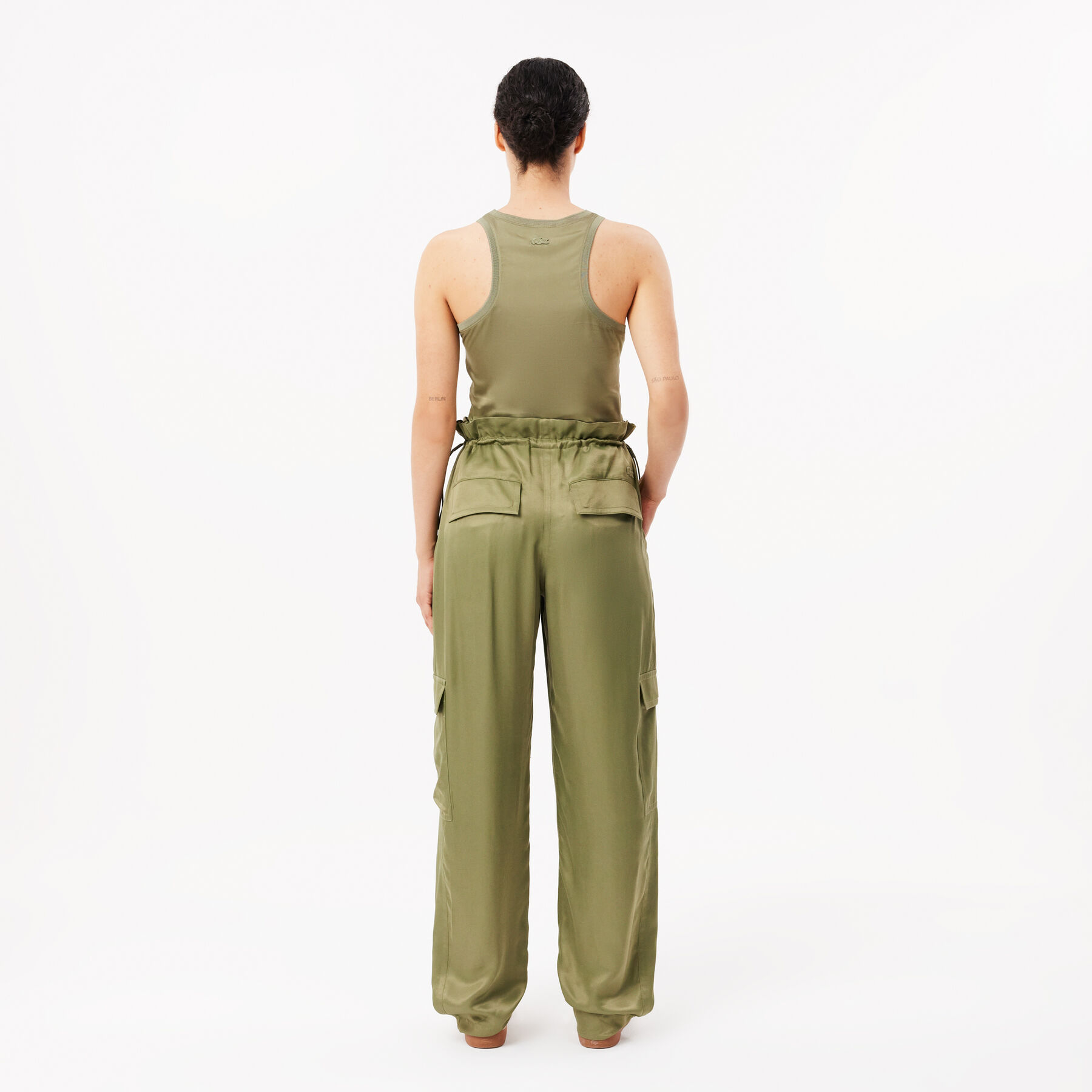 Oversized Satin Cargo Pants lacoste oversized satin cargo pants