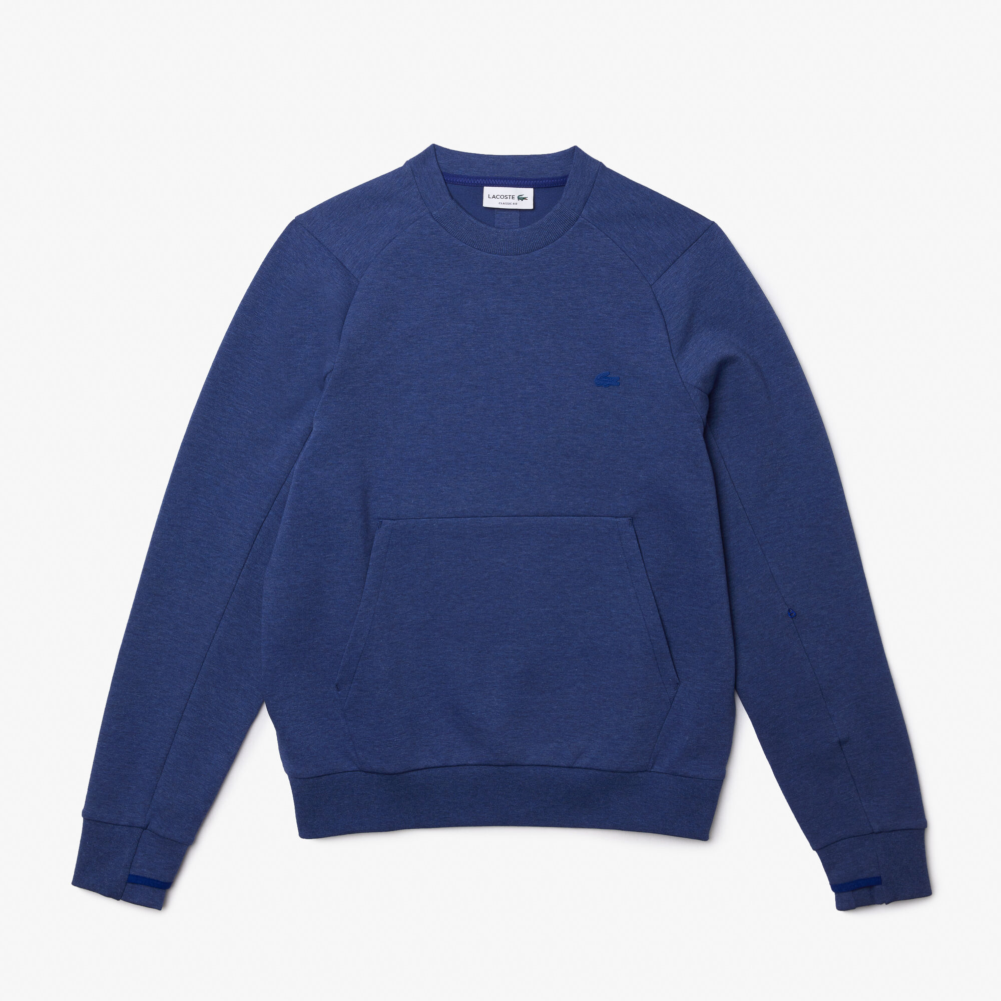 Buy Men s Crew Neck Kangaroo Pocket Cotton Blend Sweatshirt Lacoste SA