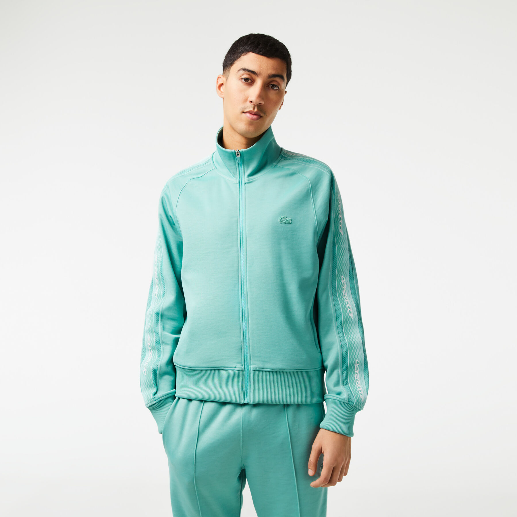 men s lacoste regular fit zipped piqu  sweatshirt