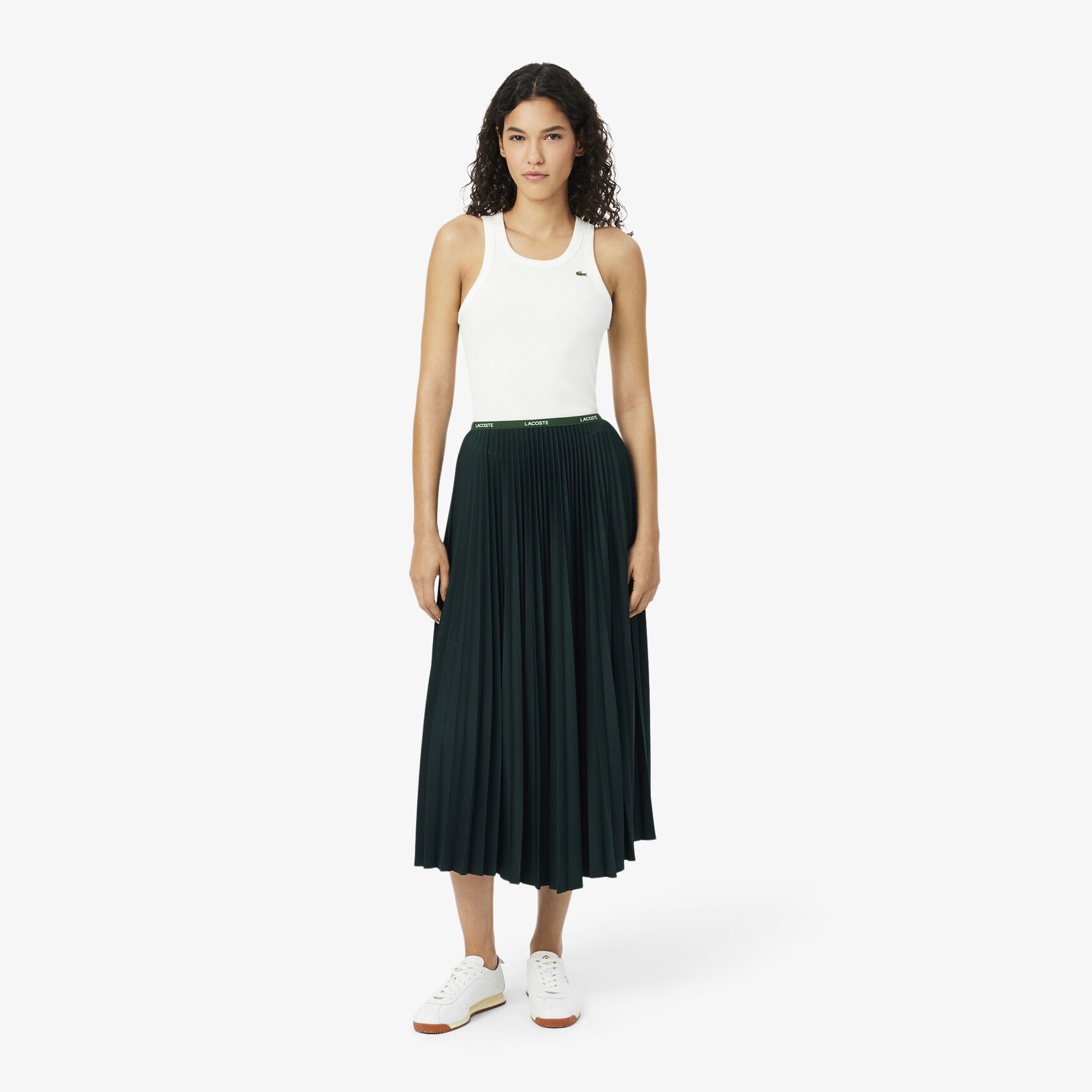 Long Pleated Elasticated Waist Skirt
