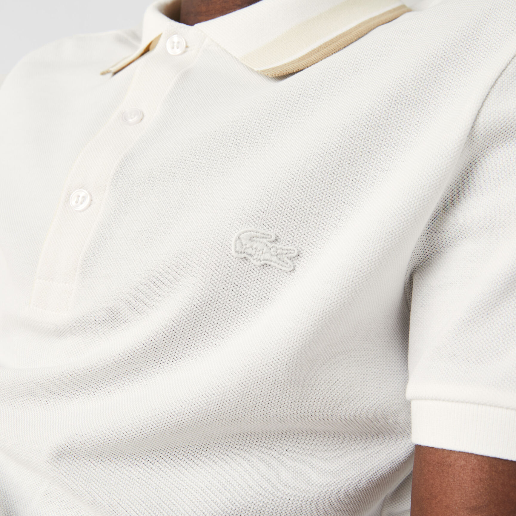 Men&rsquo;s Lacoste Slim Fit Striped Collar Cotton Piqu&eacute; Polo