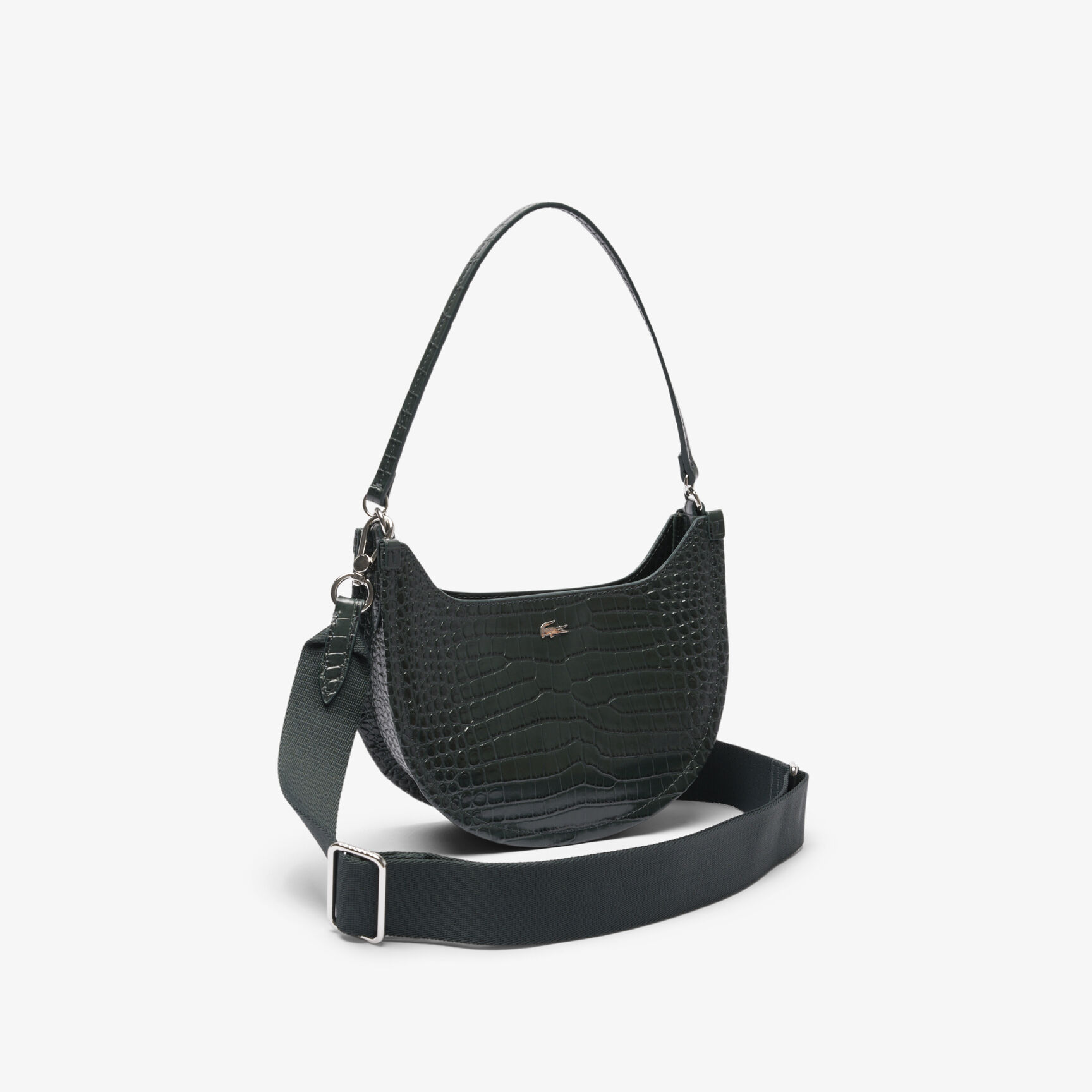 Small Chantaco Embossed Leather Half Moon Bag