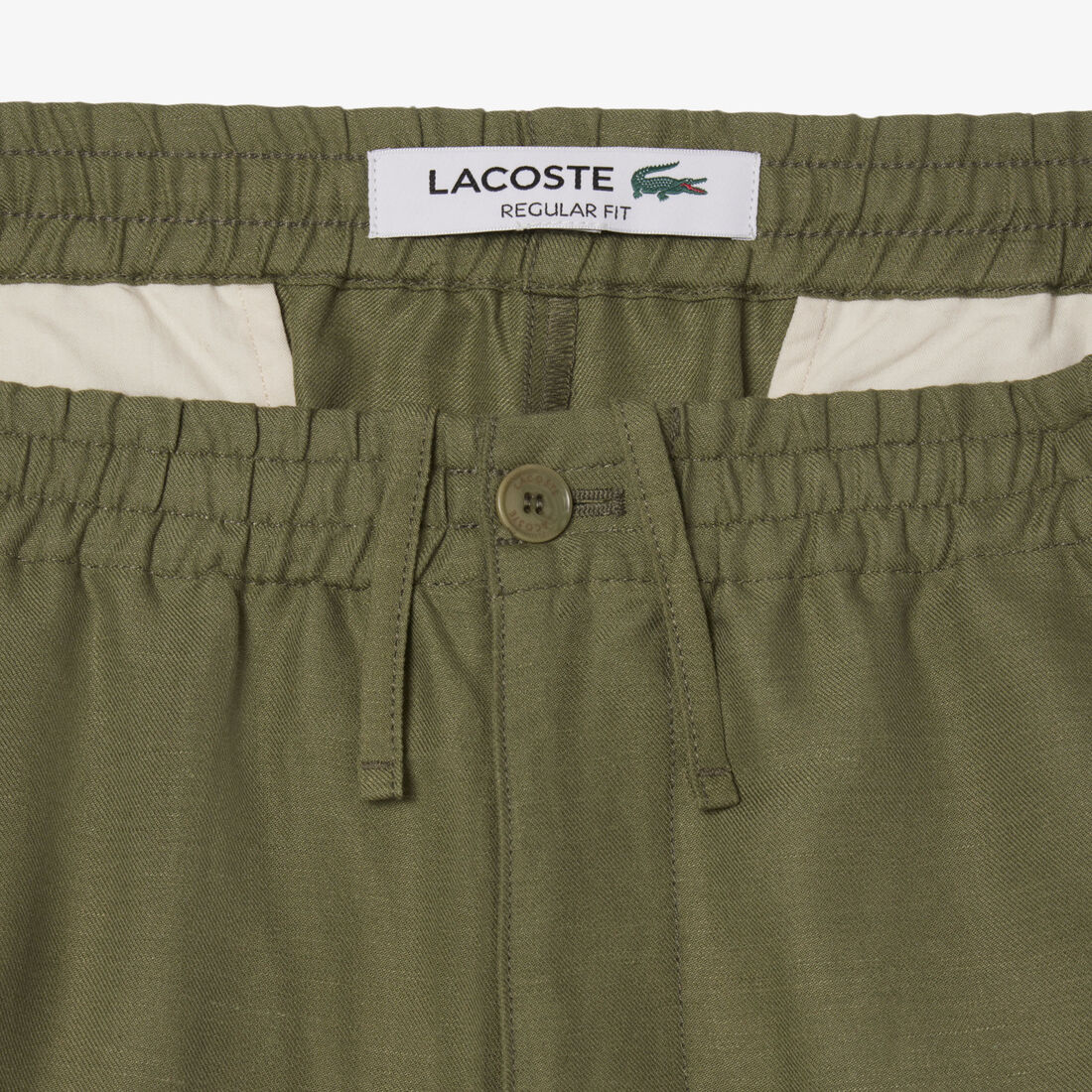 بنطال من الكتان ذو قصة عادية بنطال من الكتان ذو قصة عادية