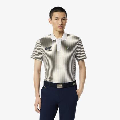 Heat Regulating Striped Golf Polo Shirt