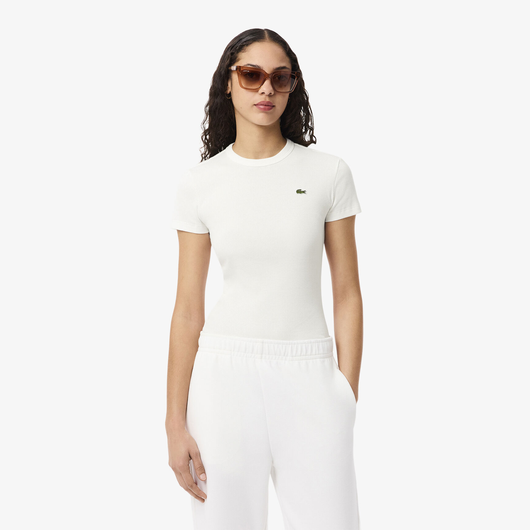 Slim Fit Ribbed Cotton T-shirt