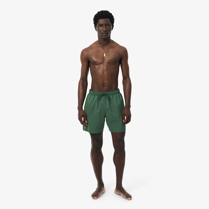Mid Length Monochrome Swim Trunks