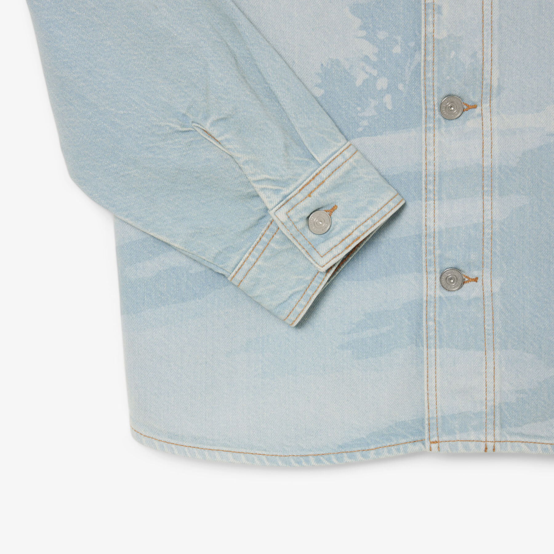 Landscape Motif Denim Overshirt lacoste landscape motif denim overshirt