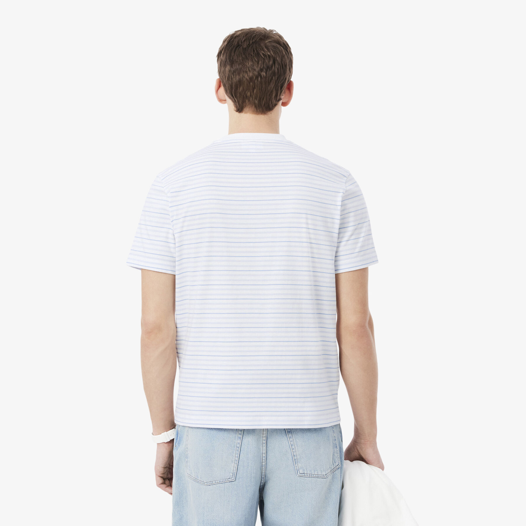 lacoste striped cotton t shirt