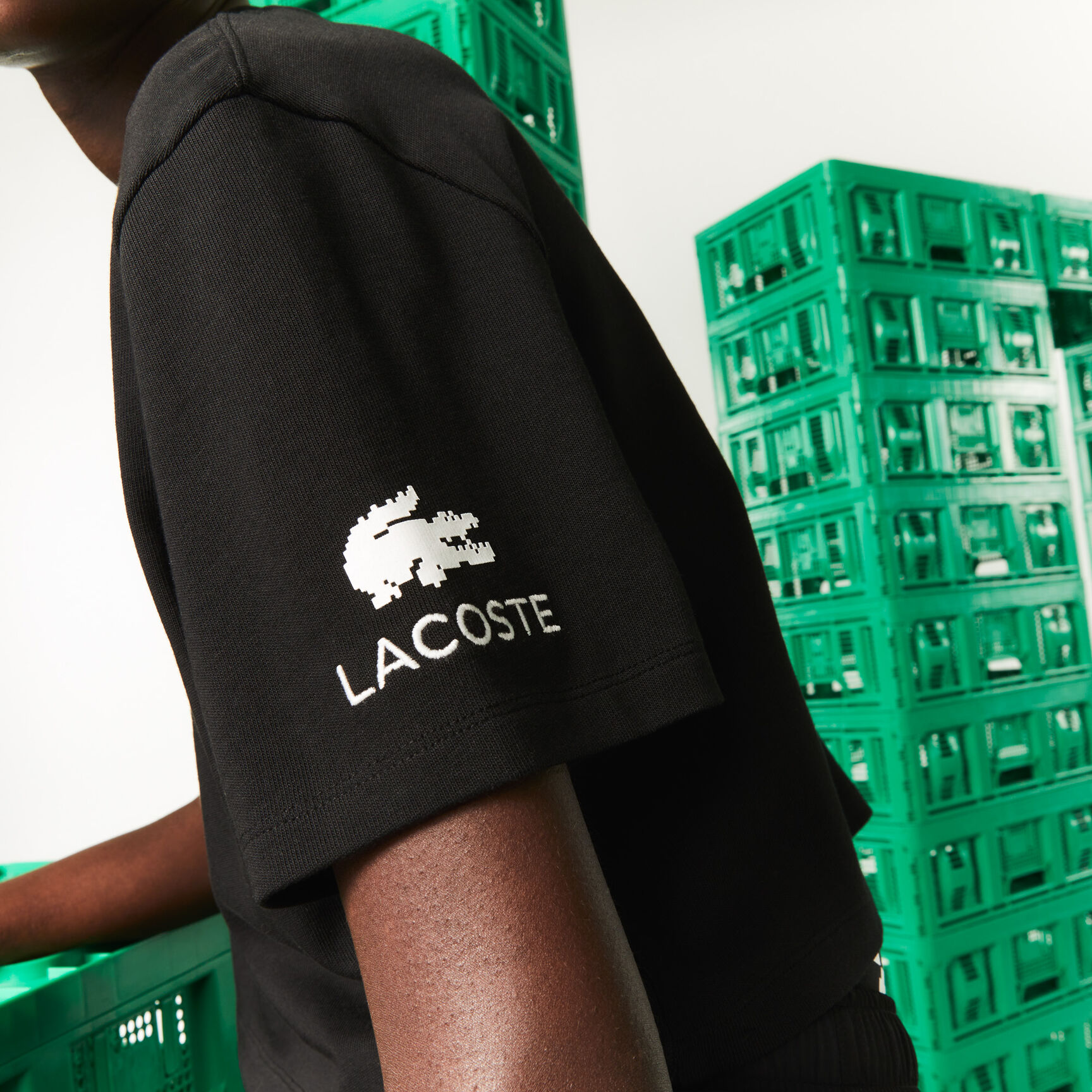 تيشيرت قطن عضوي قصير للنساء مجموعة Lacoste L!VE x Minecraft