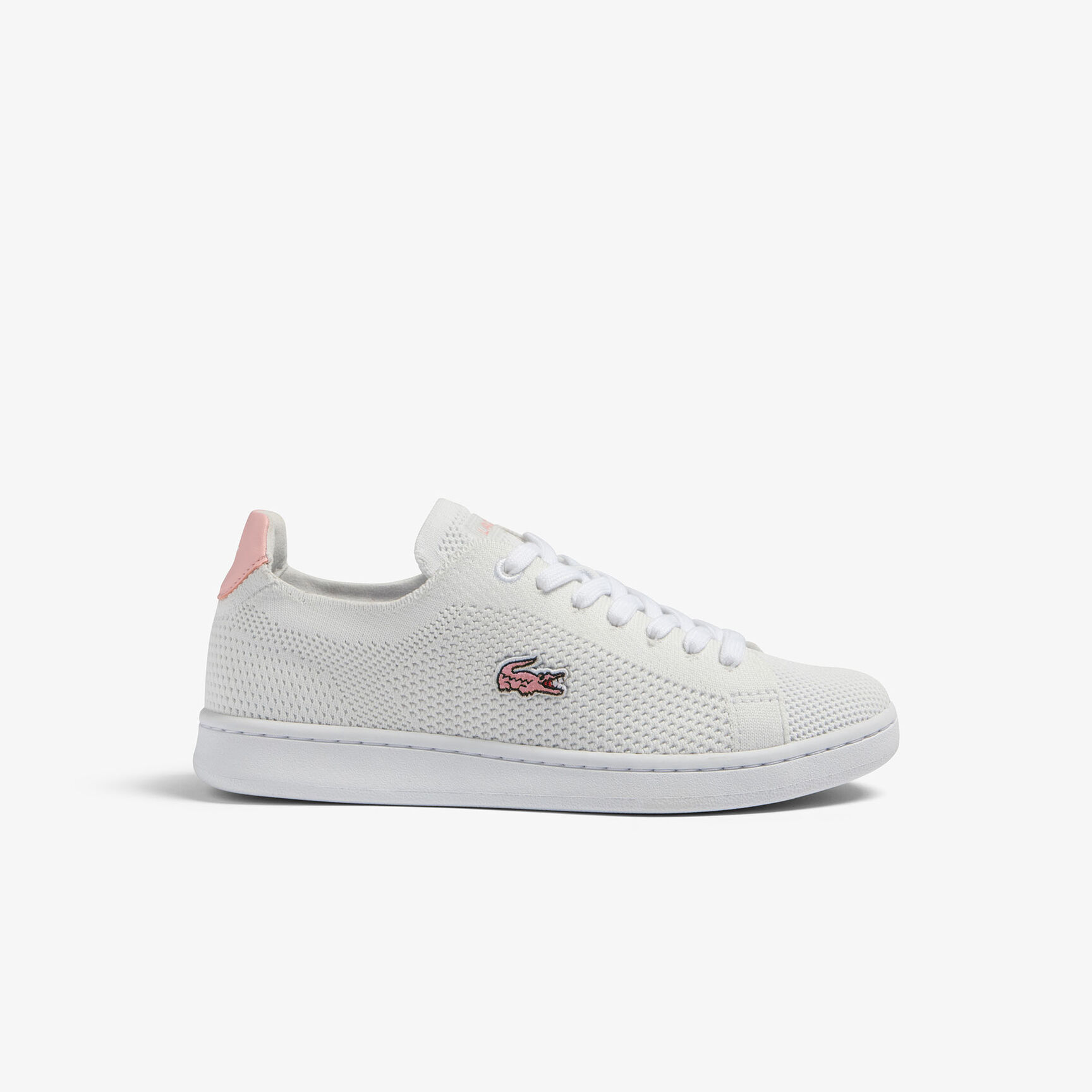 Women's Lacoste Carnaby Pique Textile Heel Pop Trainers Women's Lacoste Carnaby Pique Textile Heel Pop Trainers
