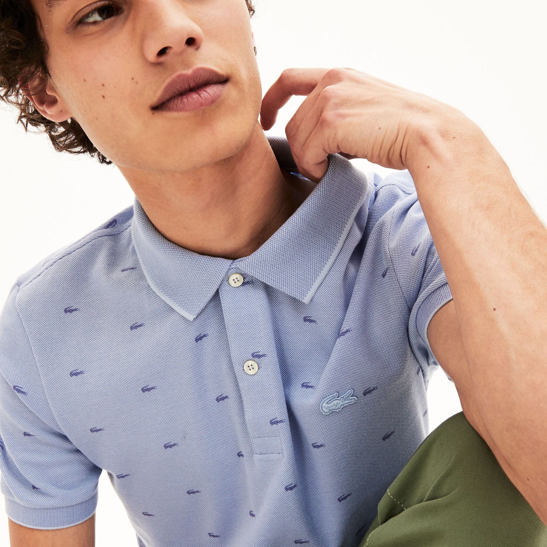 Men's Lacoste Micro Print Polo Shirt men s lacoste micro print polo shirt