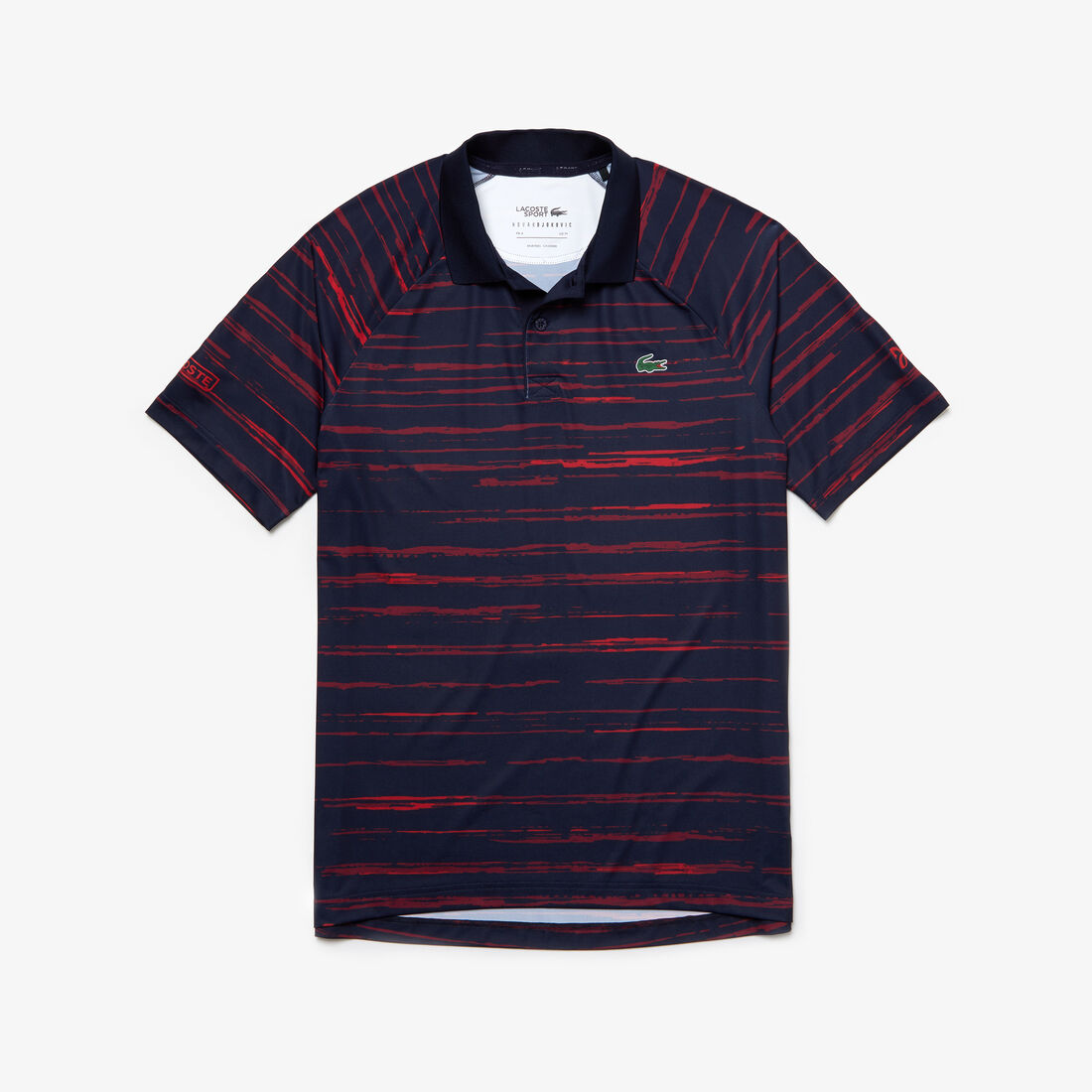 قميص بولو للرجال من الجيرسيه مزدان بالطبعات الخاصة بمجموعة Novak Djokovic منLacoste SPORT قميص بولو للرجال من الجيرسيه مزدان بالطبعات الخاصة بمجموعة Novak Djokovic منLacoste SPORT