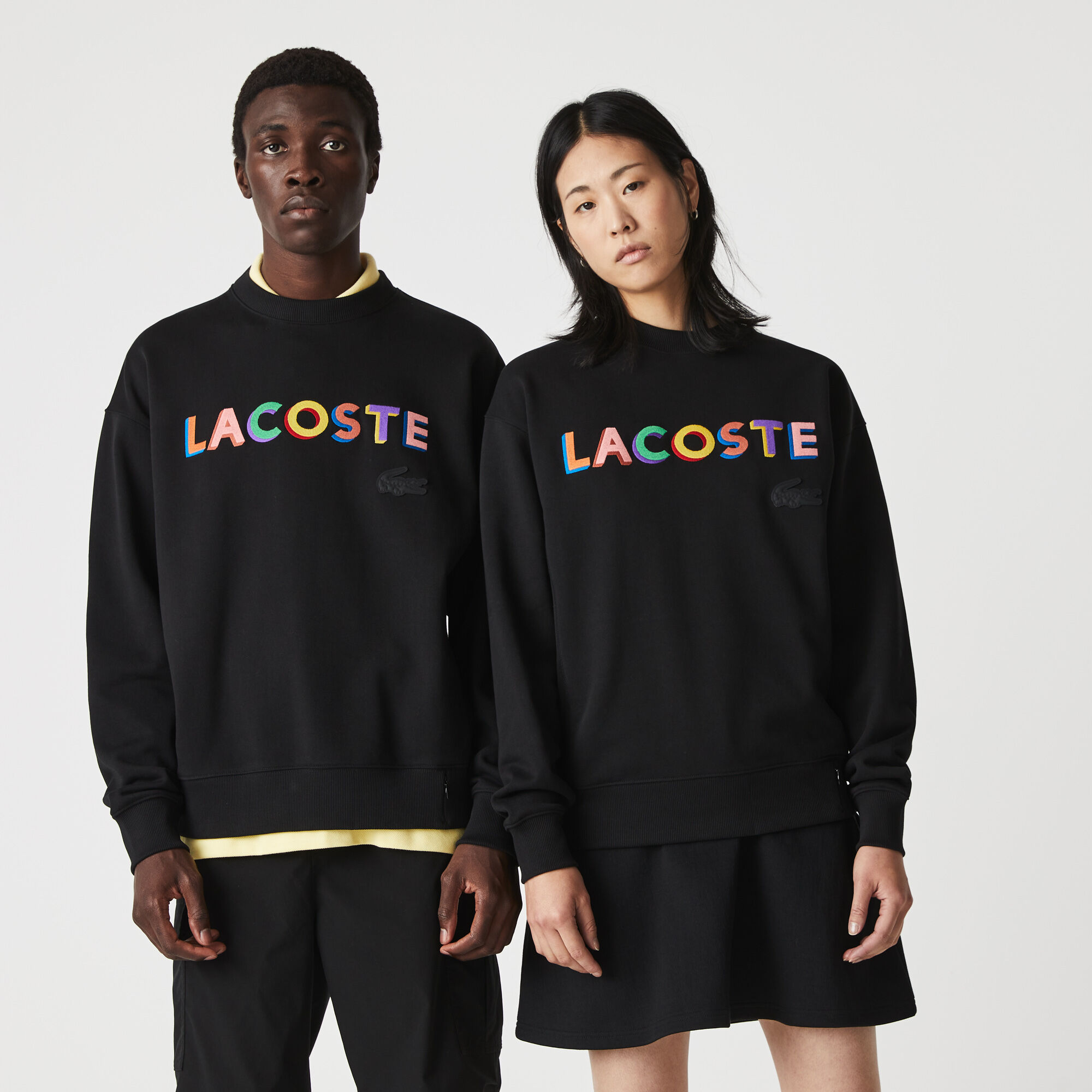 Unisex live crew neck embroidered fleece sweatshirt hot sale