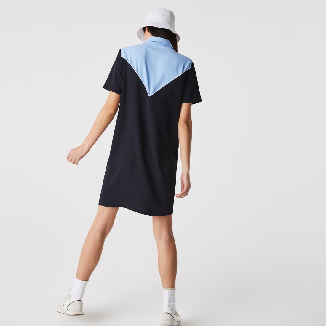 Women’s Flowy Zip Collar Colorblock Polo Dress Women’s Flowy Zip Collar Colorblock Polo Dress