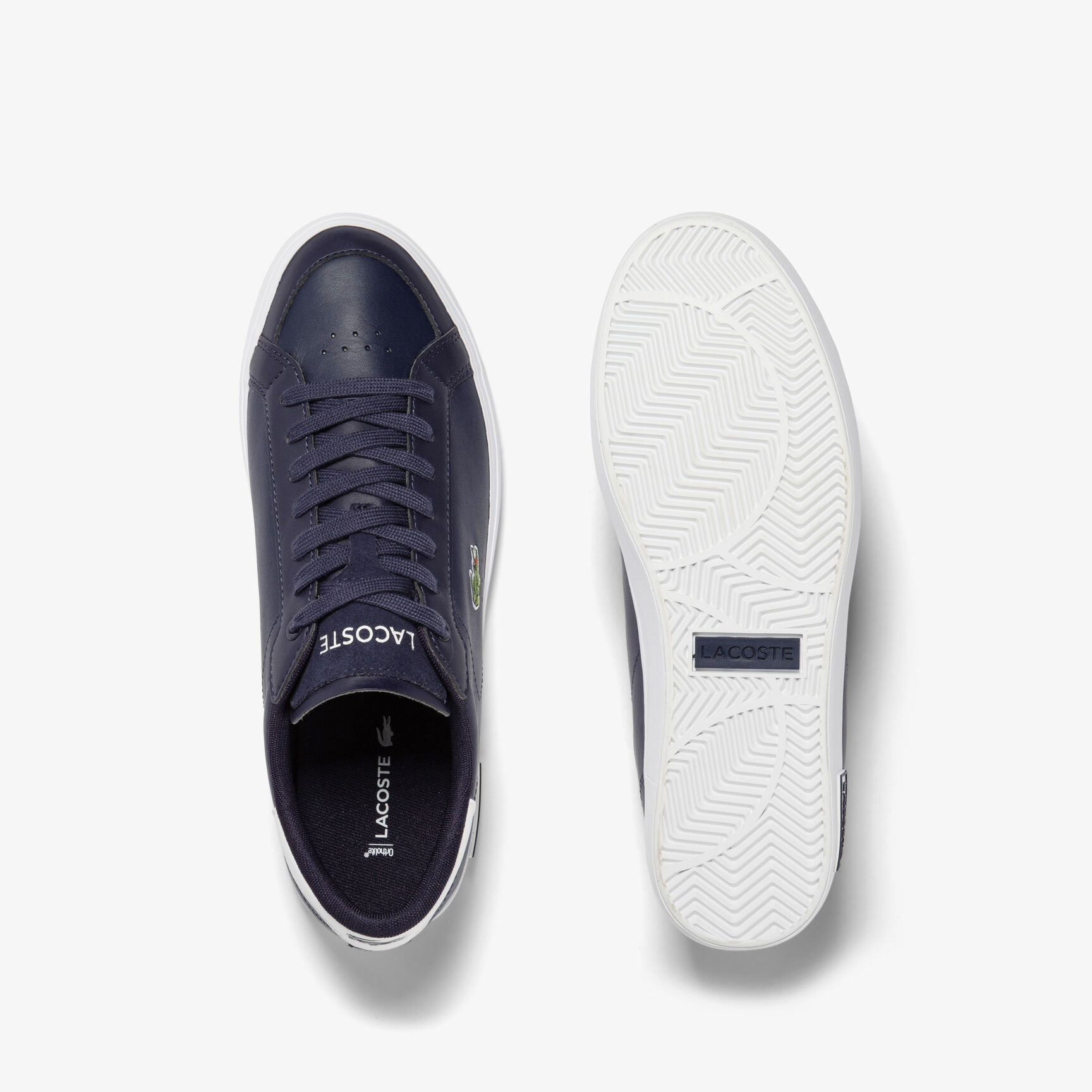 Men's Lacoste Powercourt Leather Colour Block Trainers Men's Lacoste Powercourt Leather Colour Block Trainers