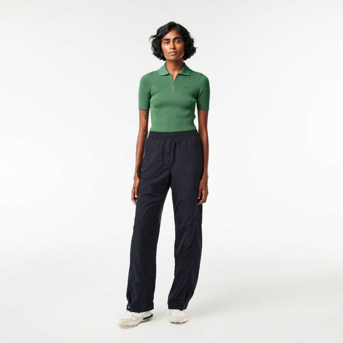 Wide Leg Nylon Sportsuit Track Pants