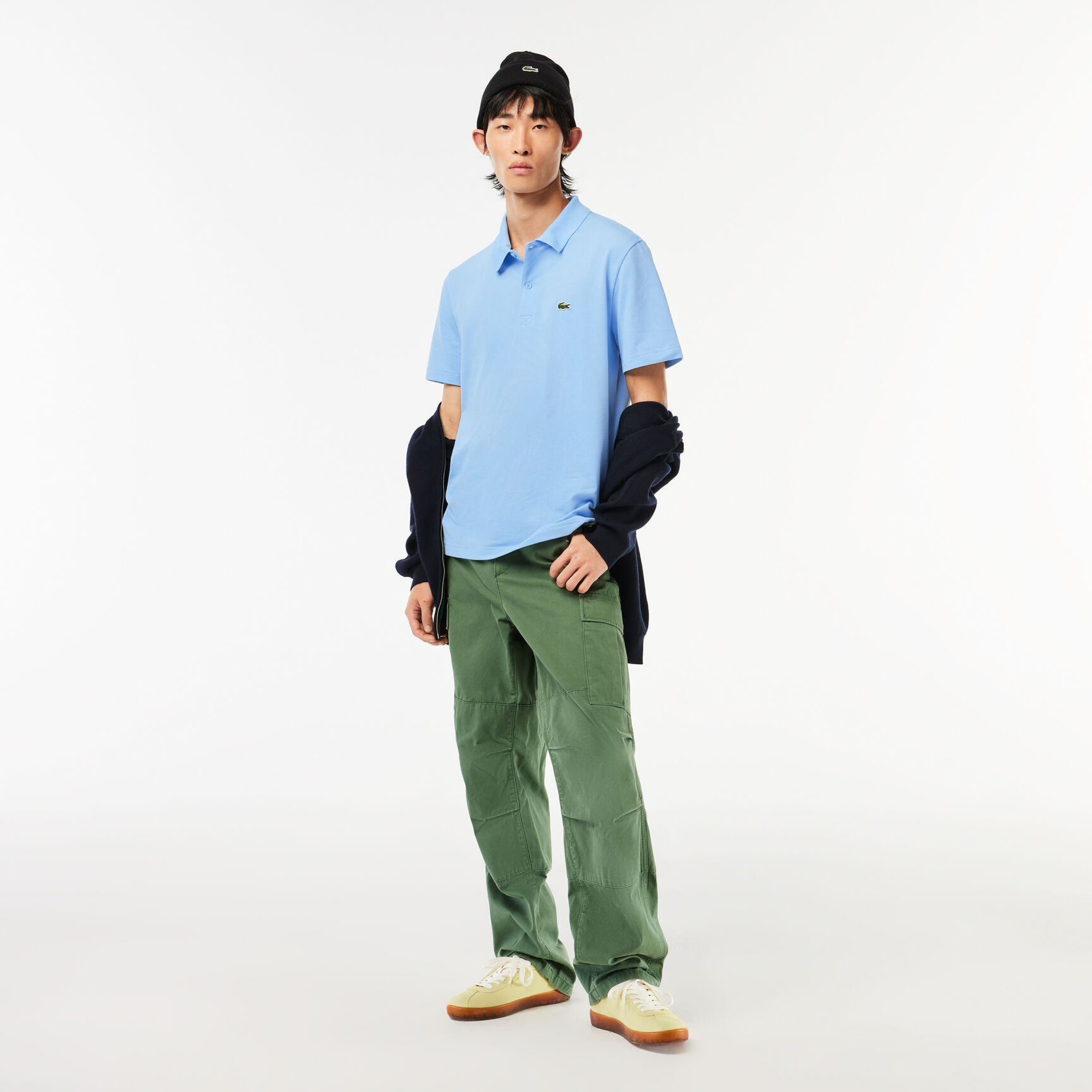 تيشيرت بولو لاكوست قطن عضوي مطاطي بقصة عادية للرجال تيشيرت بولو لاكوست قطن عضوي مطاطي بقصة عادية للرجال