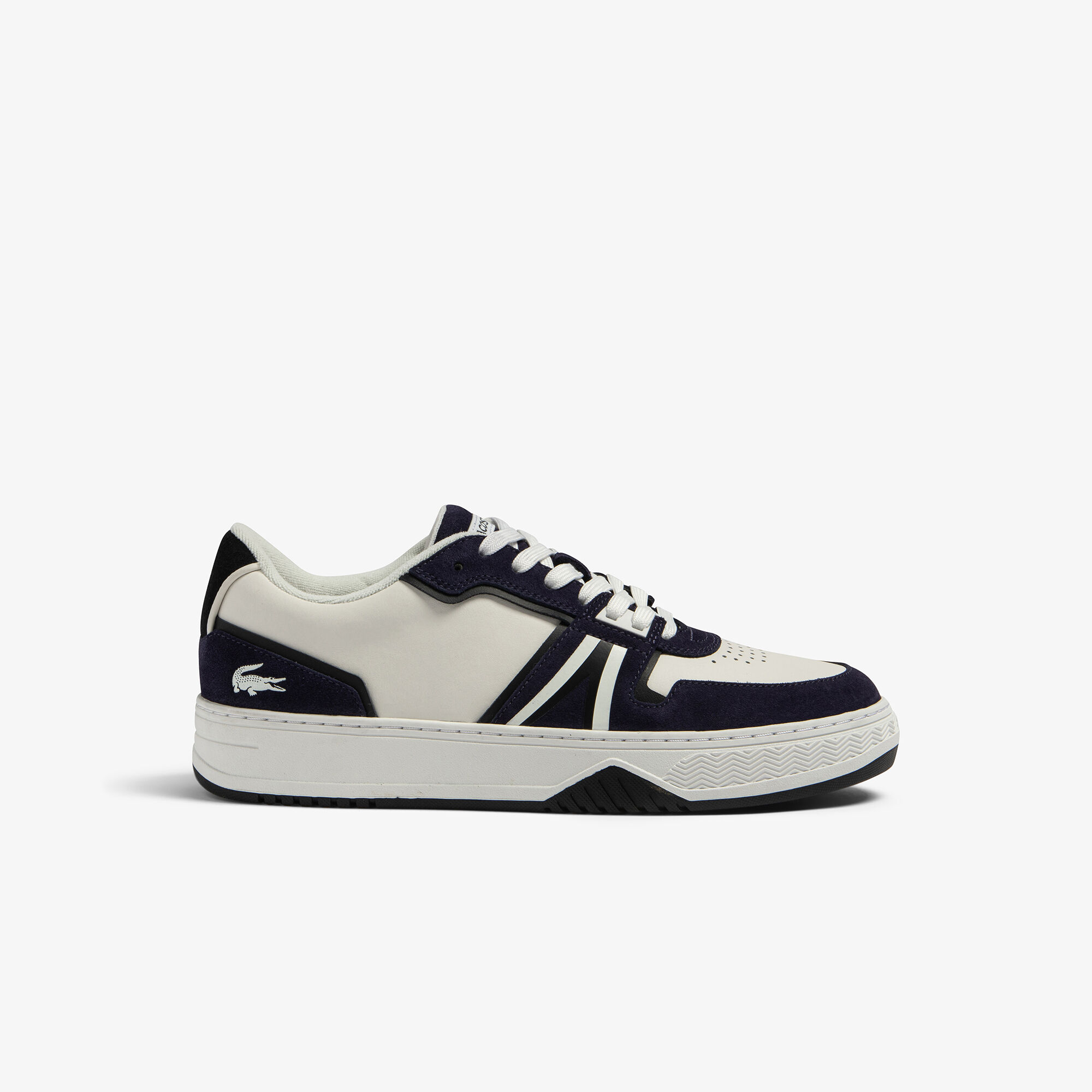 Black leather online lacoste shoes