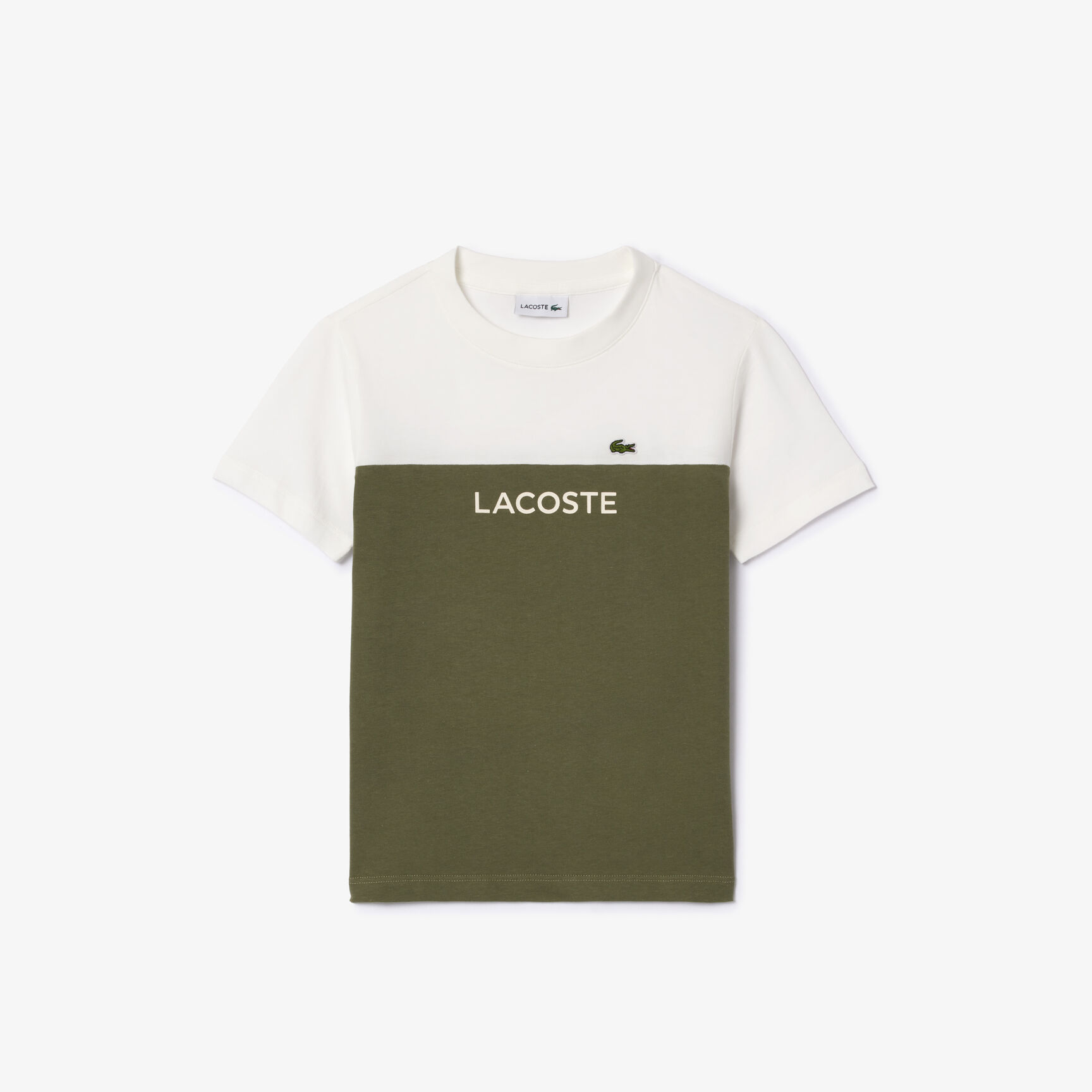 Kids' Lacoste Colourblock Organic Cotton Jersey T-shirt