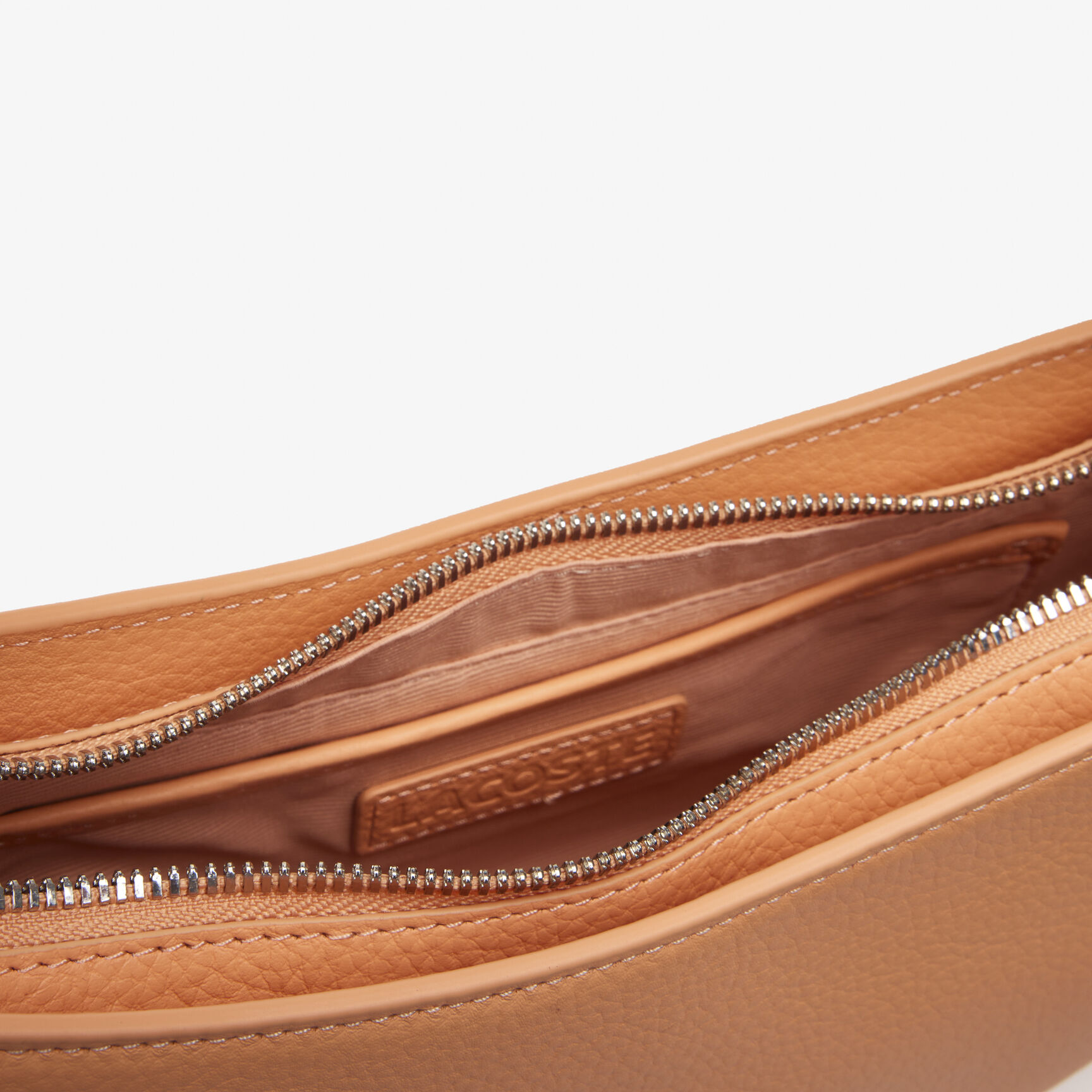 حقيبة لاكوست جلد بارز بتصميم مقوس للنساء حقيبة لاكوست جلد بارز بتصميم مقوس للنساء