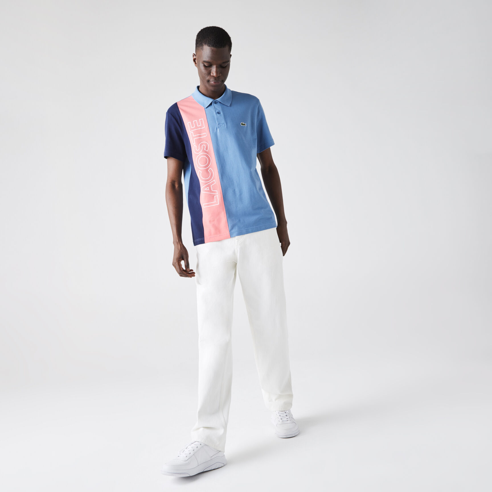 Men&rsquo;s Lacoste Regular Fit Colourblock Ultra-Lightweight Knit Polo Shirt