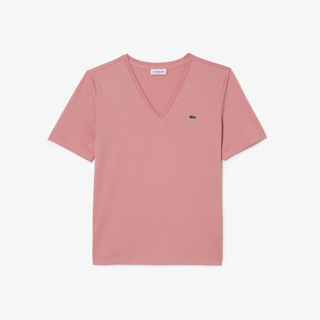 تي شيرت مريح من القطن الناعم برقبة على شكل حرف V