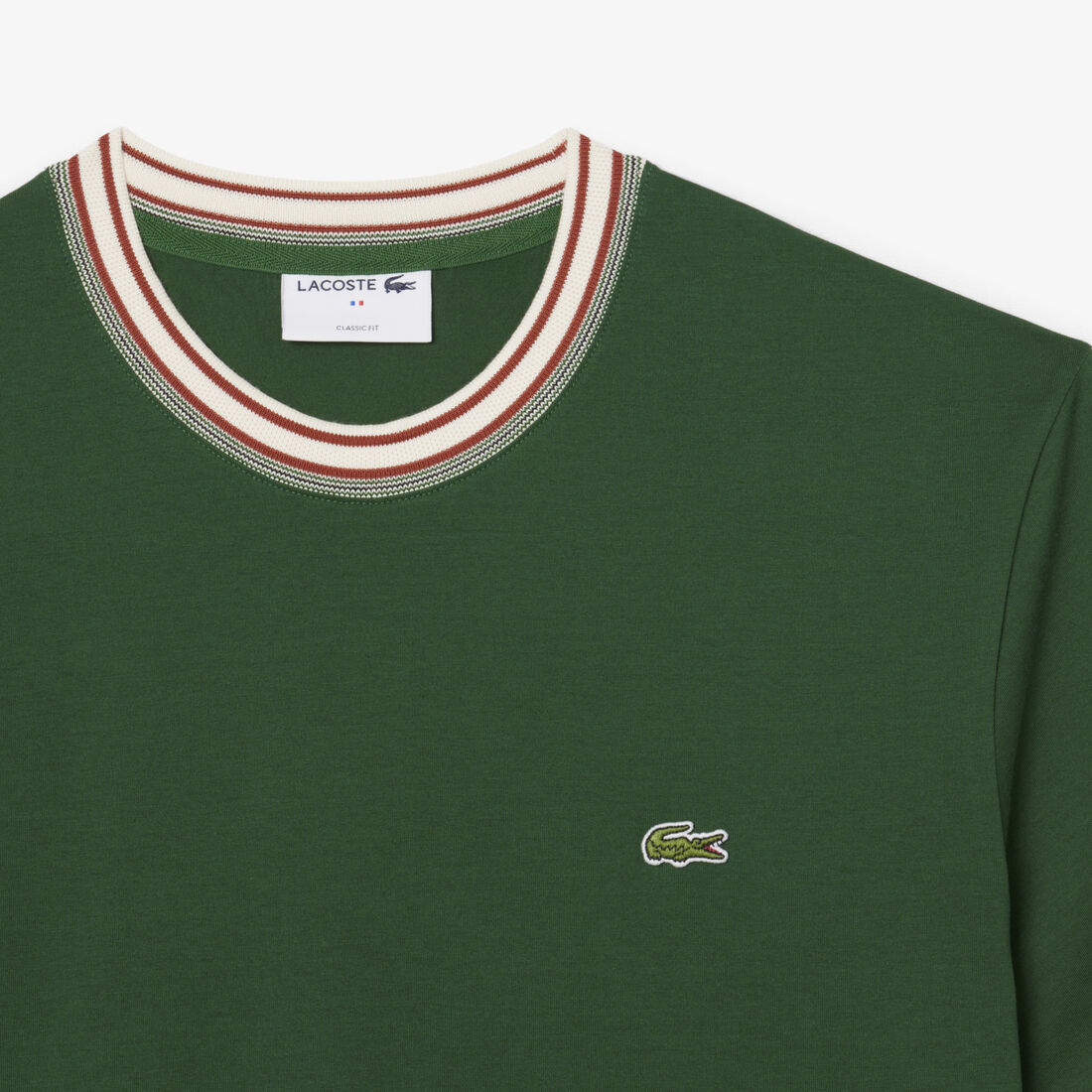 تي شيرت فرنسي الصنع مخطط الرقبة تي شيرت فرنسي الصنع مخطط الرقبة