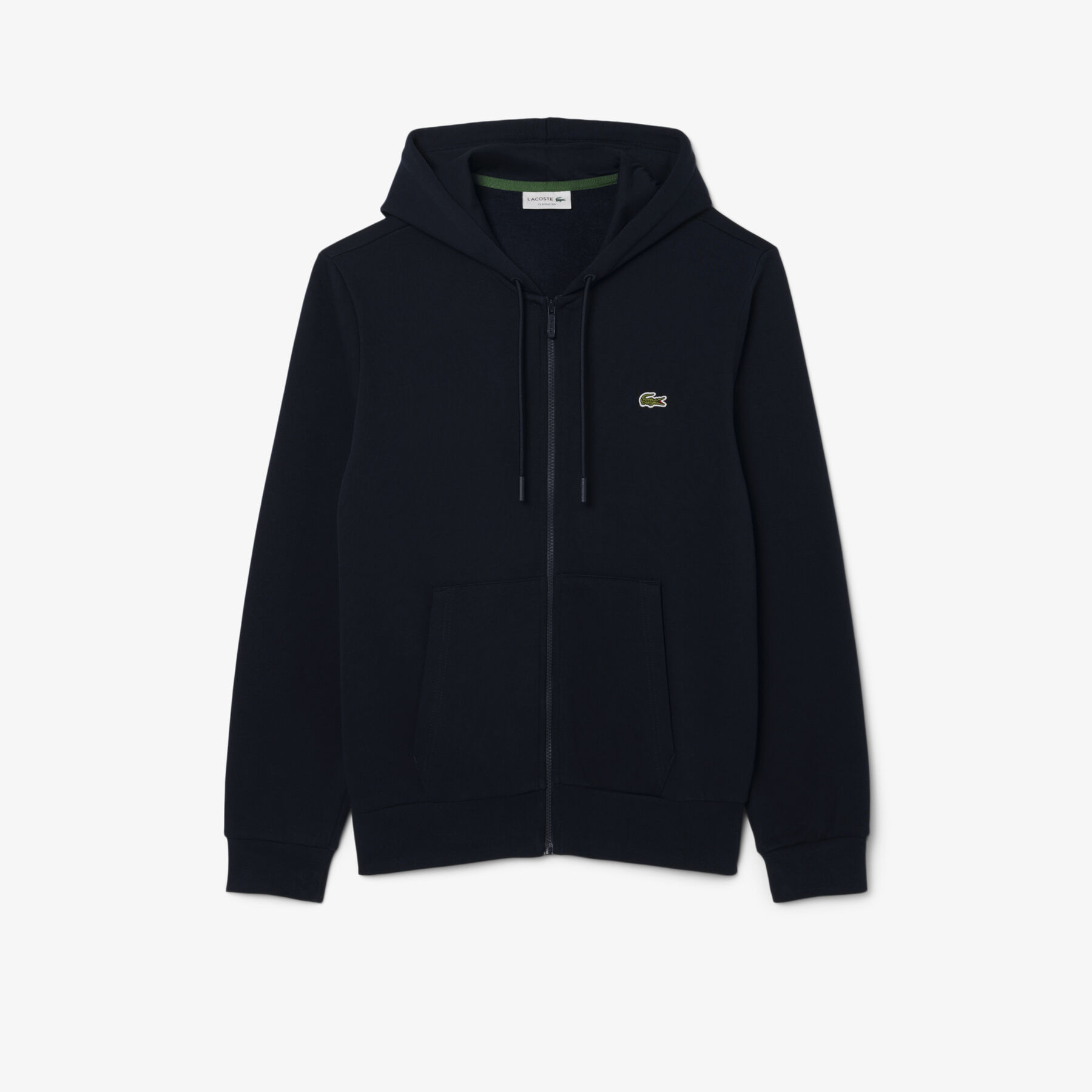 lacoste zip up fleece hoodie