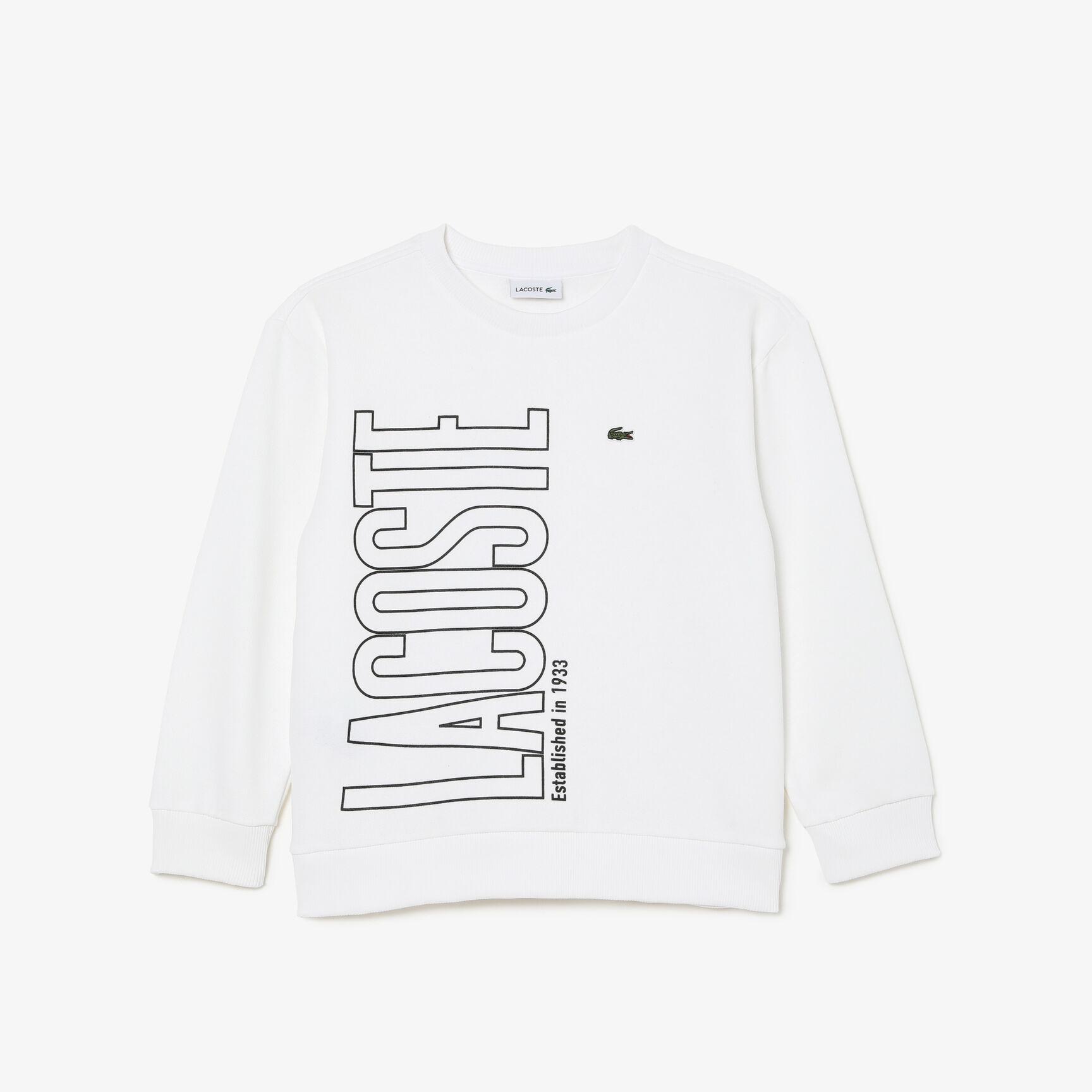 سويت شيرت لاكوست مقسم بألوان بشعار الماركة للأطفال