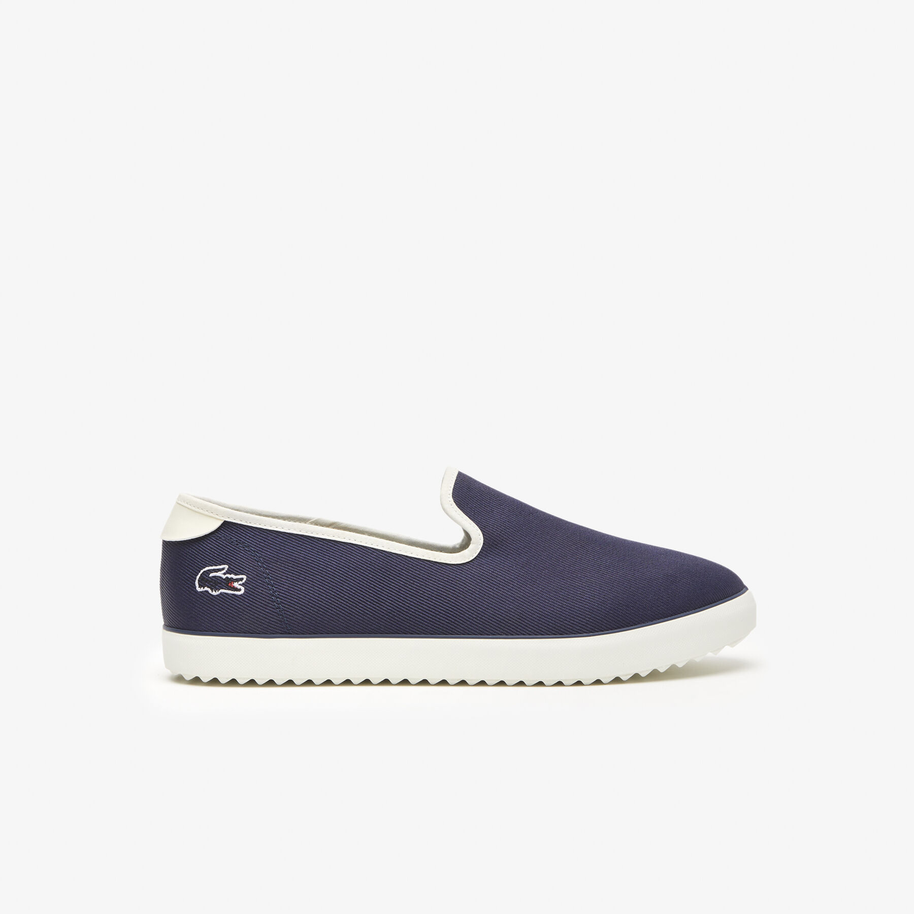 men s lacoste canvas resort textile slip on