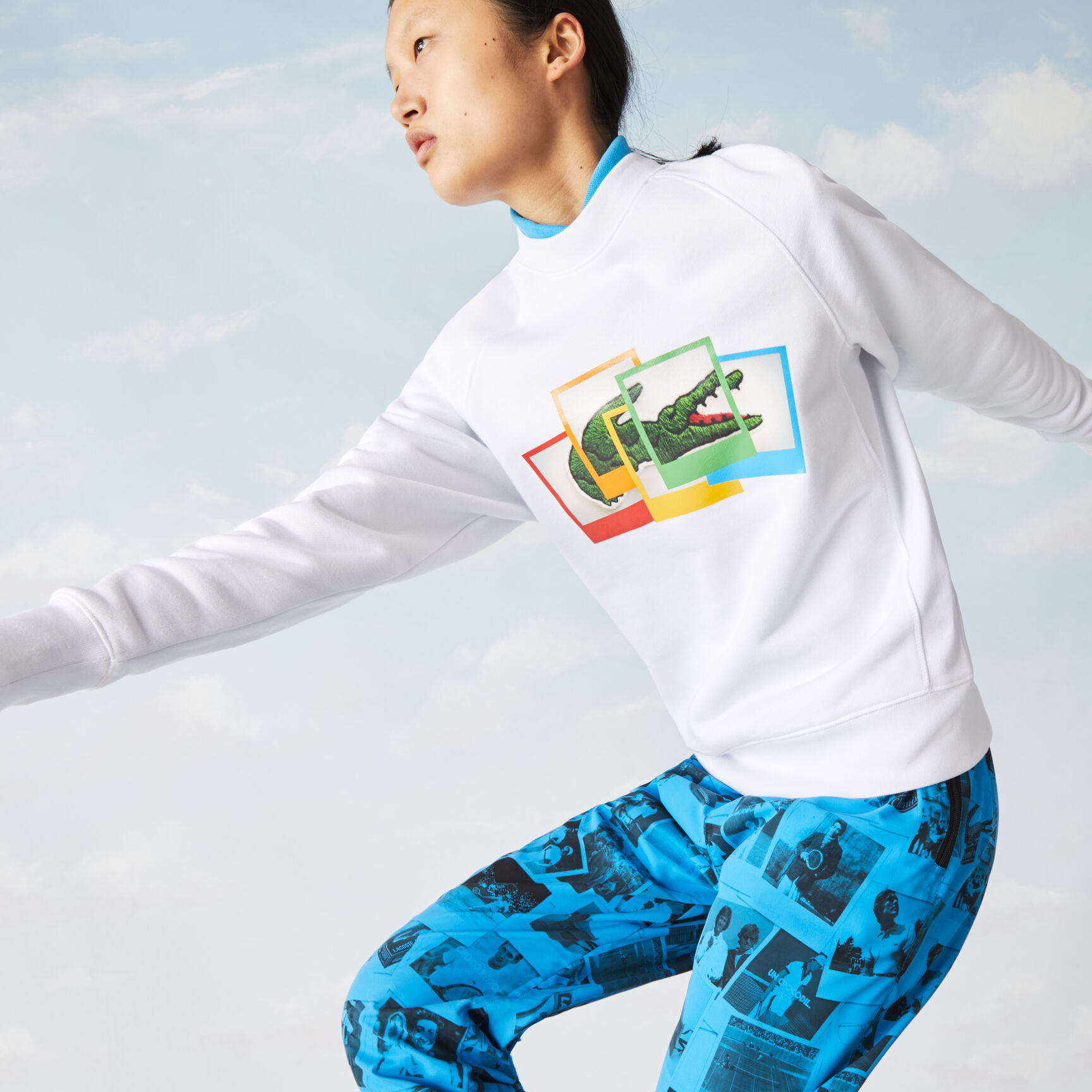 Unisex Lacoste LIVE Polaroid Collaboration Loose Fit Sweatshirt Unisex Lacoste LIVE Polaroid Collaboration Loose Fit Sweatshirt