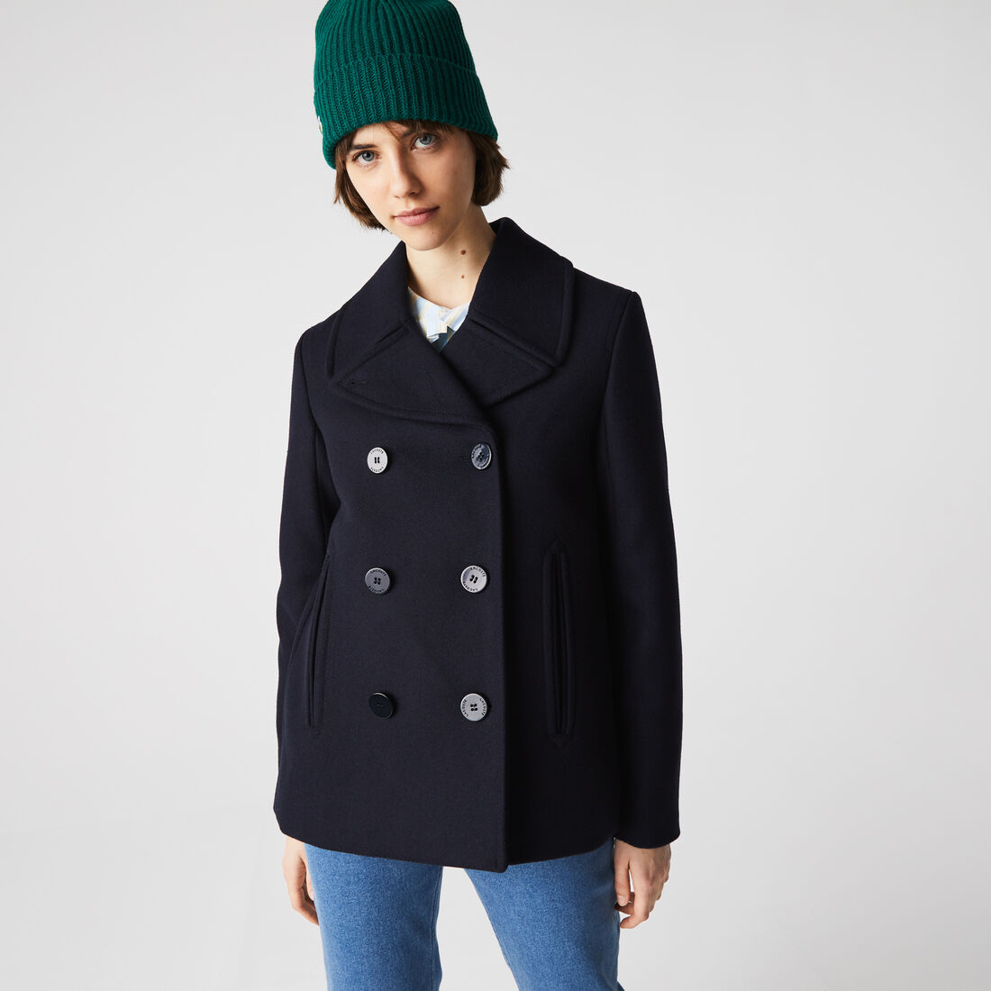 Women’s Double-Breasted Wool Blend Pea Coat Women’s Double-Breasted Wool Blend Pea Coat