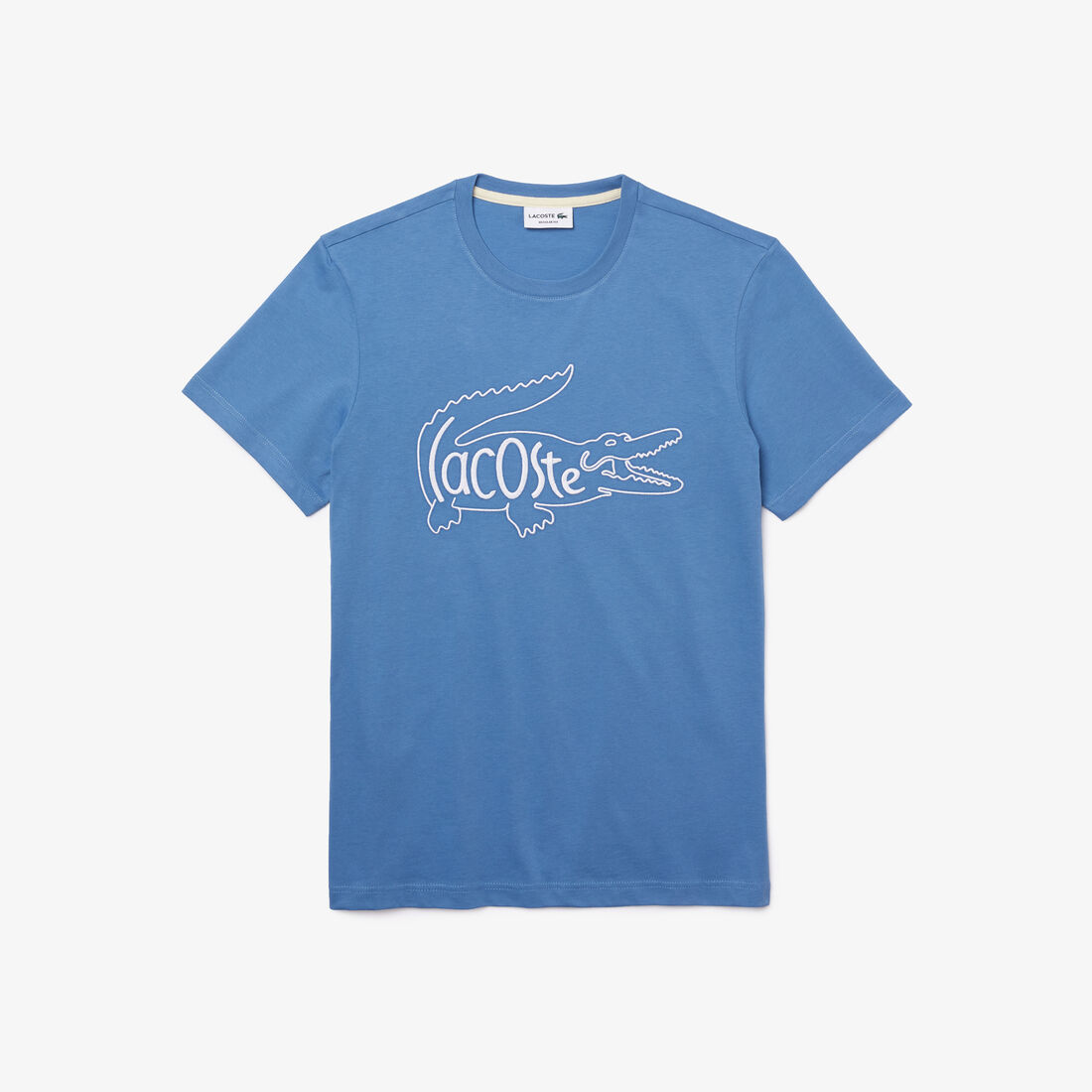 تي شيرت قطن بفتحة رقبة مستديرة للرجال وتطريز التمساح تي شيرت قطن بفتحة رقبة مستديرة للرجال وتطريز التمساح