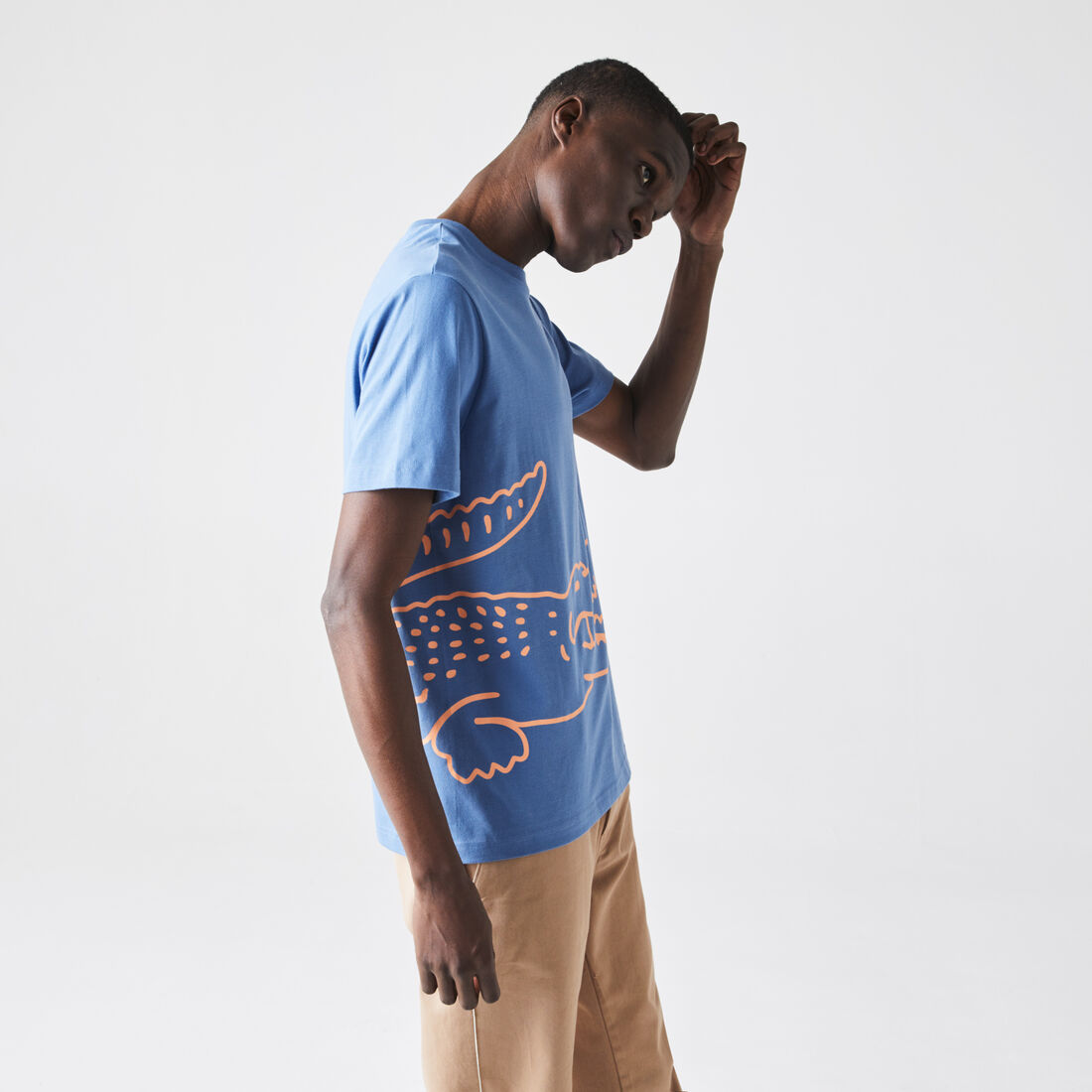تي شيرت القطن العضوي للرجال بفتحة رقبة مستديرة وطباعة التمساح تي شيرت القطن العضوي للرجال بفتحة رقبة مستديرة وطباعة التمساح
