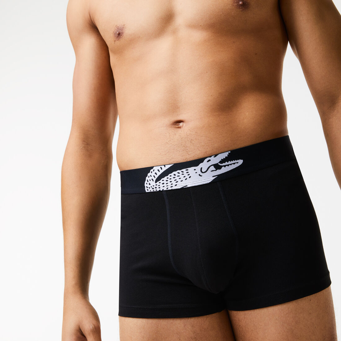 طقم بوكسر لاكوست بطبعة شعار التمساح للرجال، 3 قطع طقم بوكسر لاكوست بطبعة شعار التمساح للرجال، 3 قطع