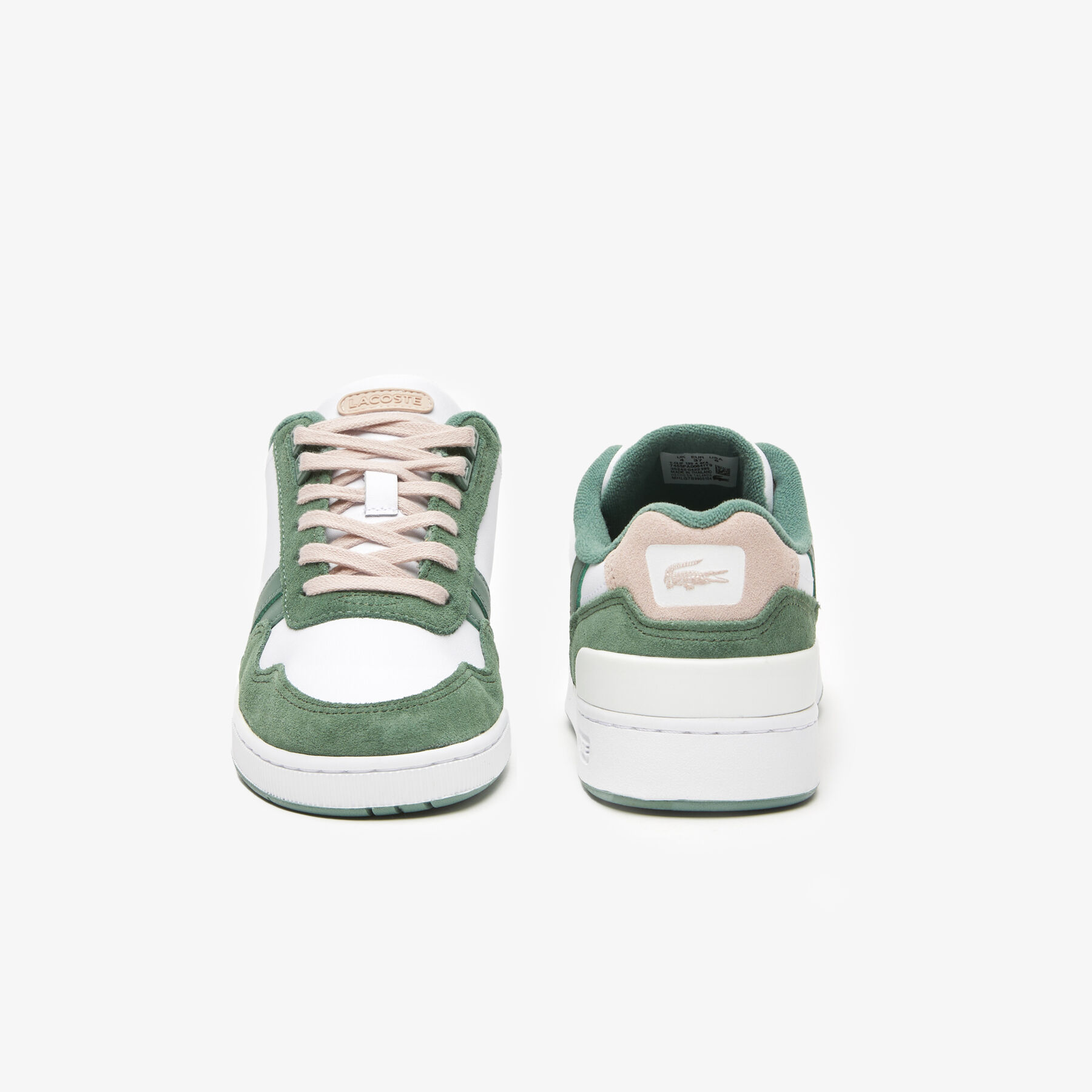 Women's Lacoste T-Clip Leather Colour Contrast Trainers women s lacoste t clip leather colour contrast trainers