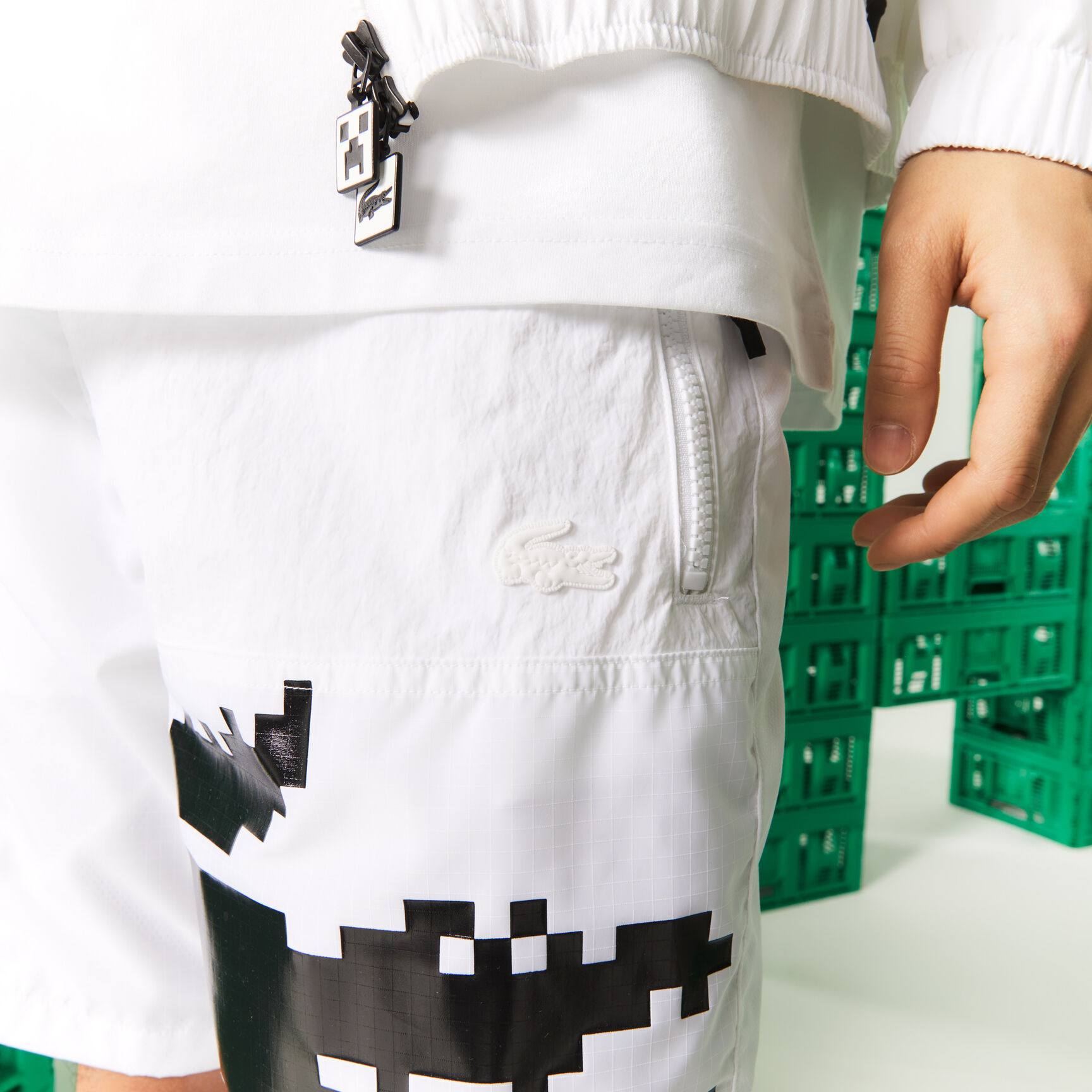 Unisex Lacoste L!VE x Minecraft Nylon Bermuda Shorts Unisex Lacoste L!VE x Minecraft Nylon Bermuda Shorts