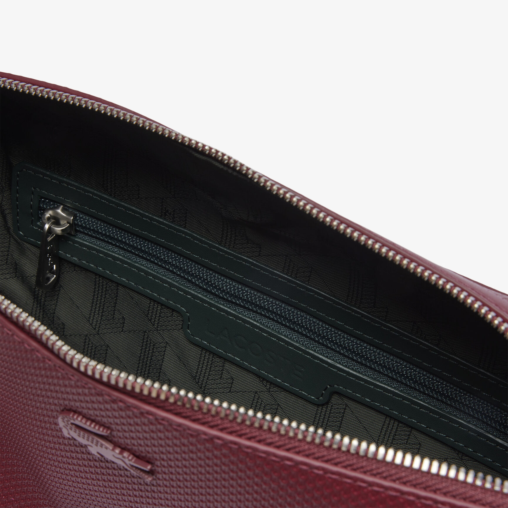 Unisex Chantaco Matte Stitched Leather Zippered Crossbody Bag