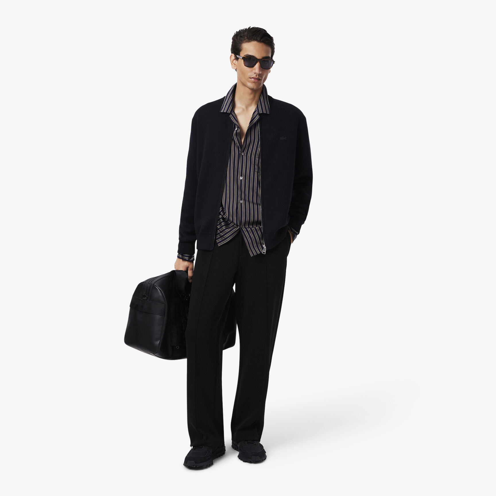 Cotton and Wool Knit Bomber Jacket