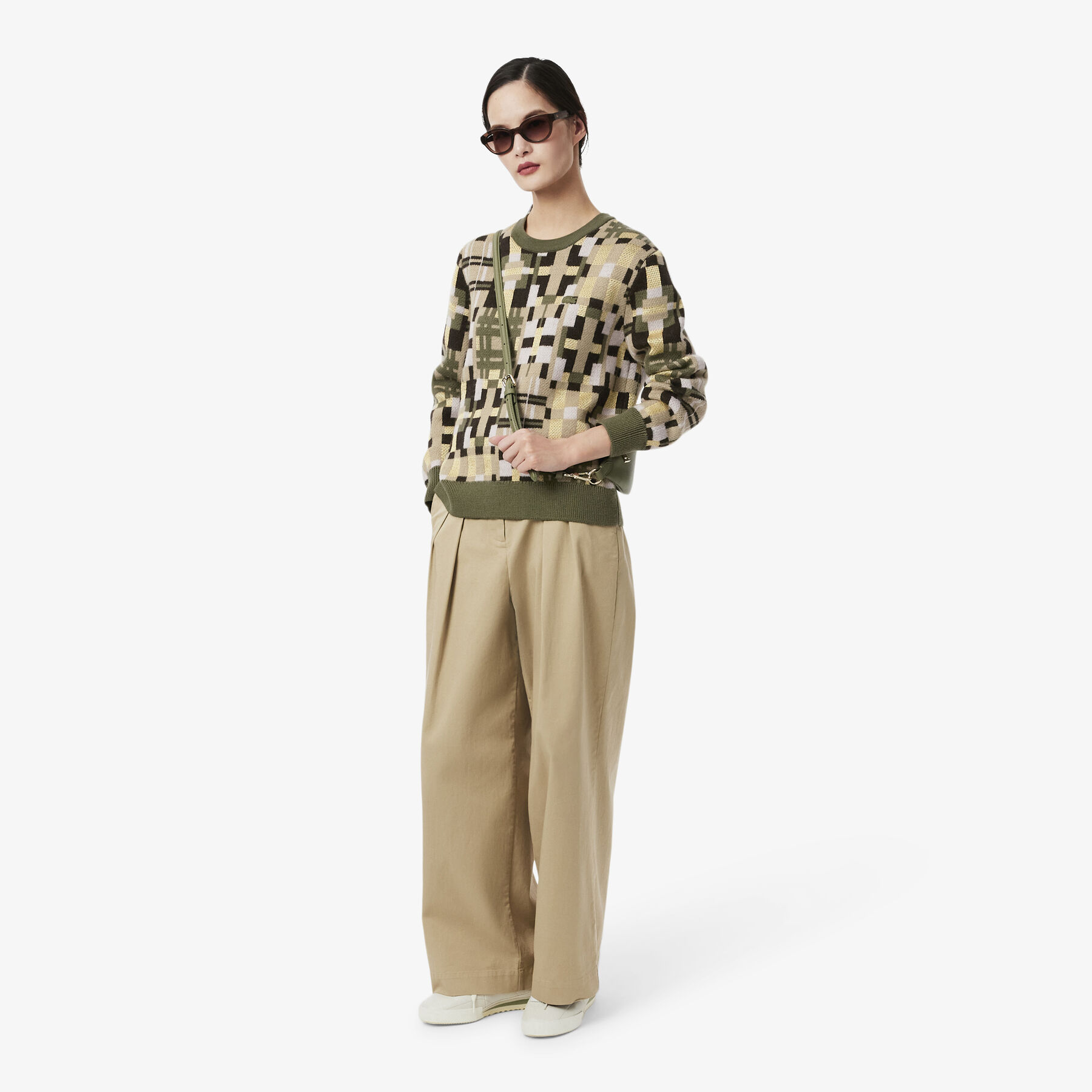 Crew Neck Wool Jacquard Graphic Sweater