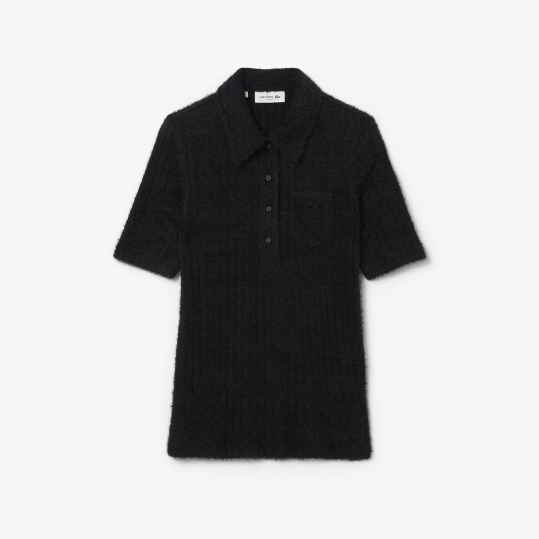 Slim Fit Fuzzy Rib Knit Polo Shirt Slim Fit Fuzzy Rib Knit Polo Shirt