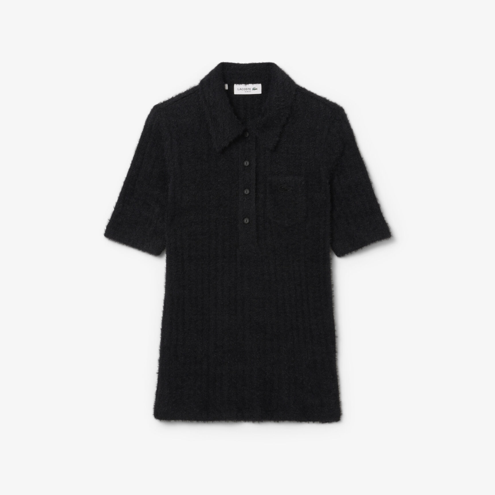 Slim Fit Fuzzy Rib Knit Polo Shirt Slim Fit Fuzzy Rib Knit Polo Shirt