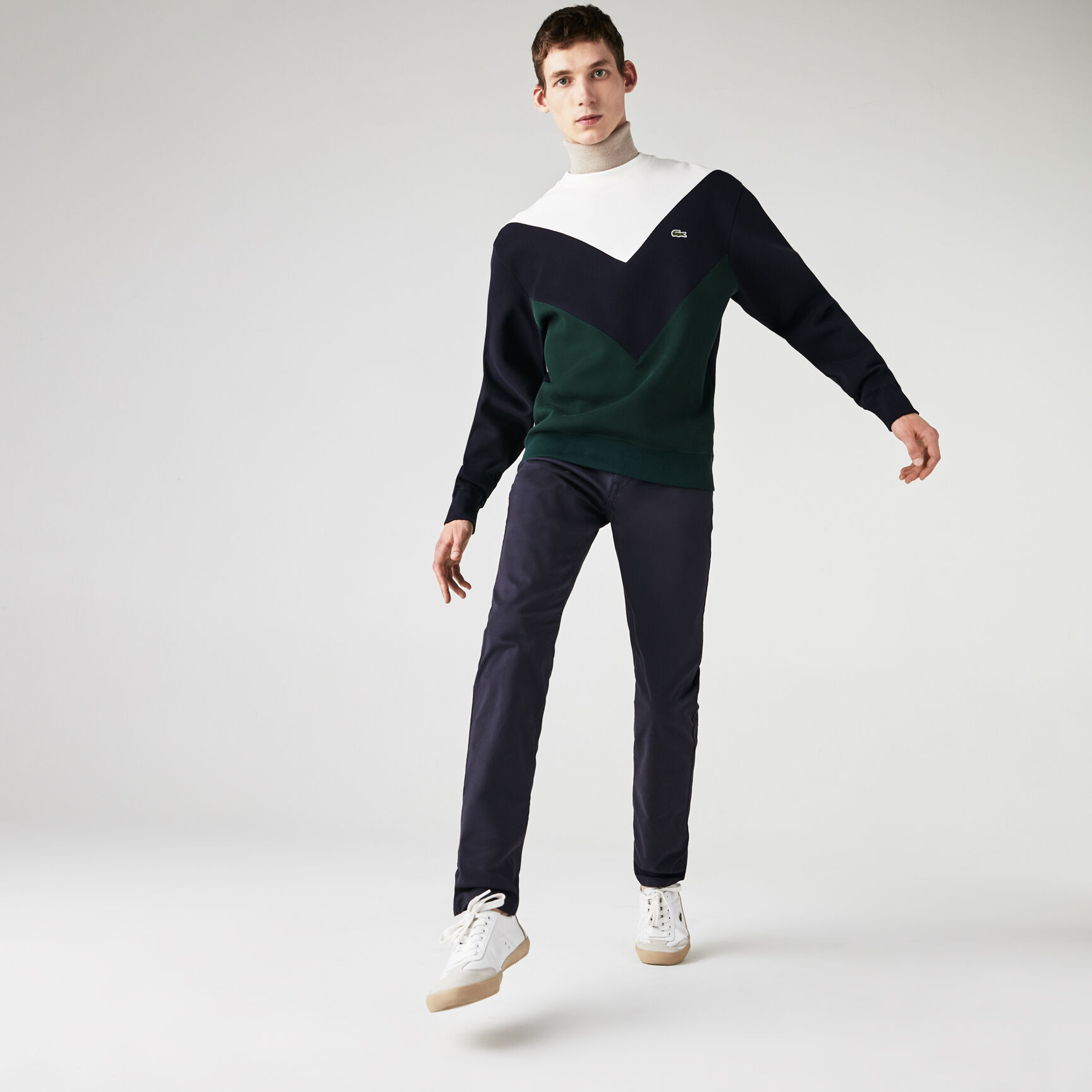 بنطال من القطن المرن بقصة ضيقة 5 جيوب للرجال